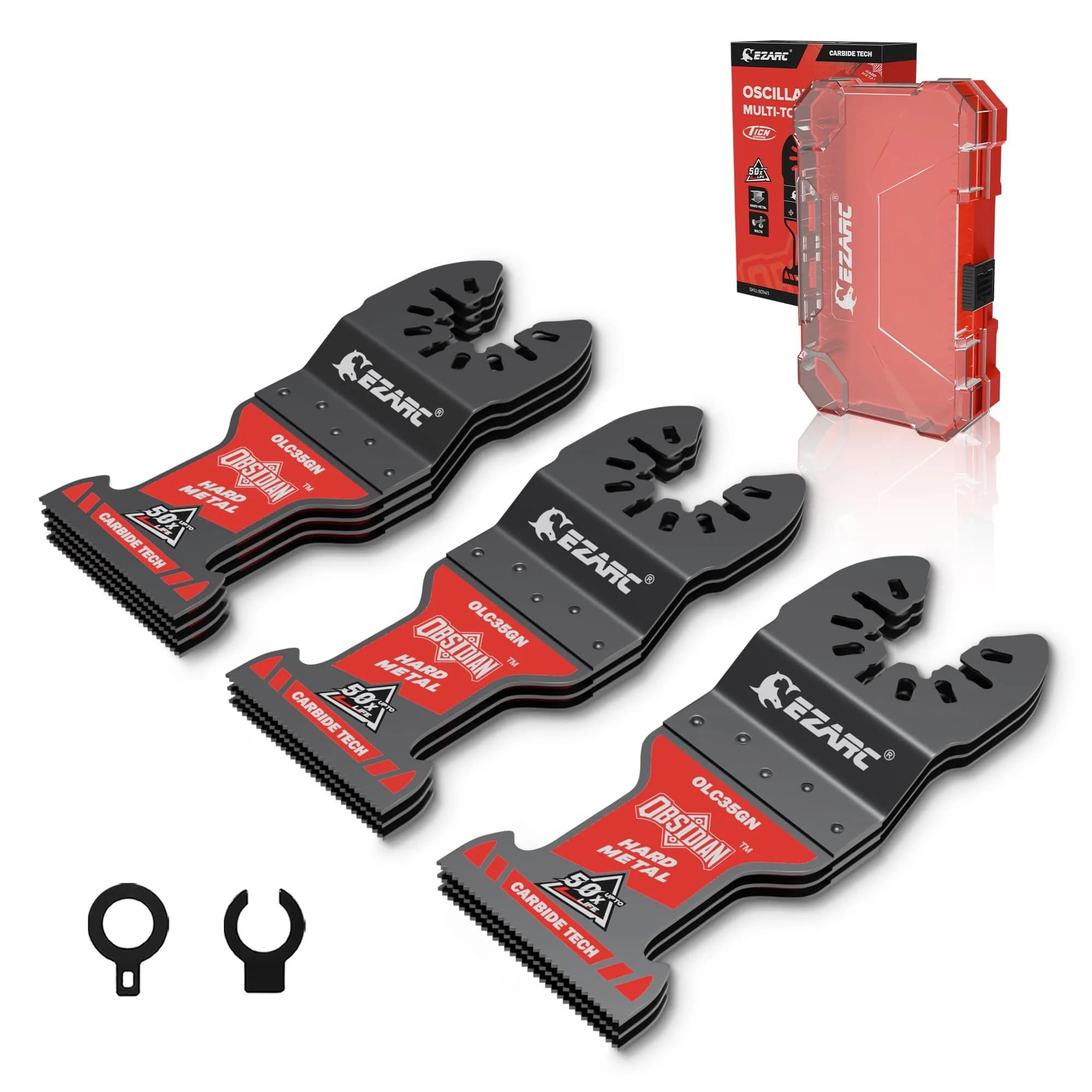 EZARC Obsidian Carbide Oscillating Saw Blades for Multi-Material | 3-Pack, Ultra-Fast & Durable