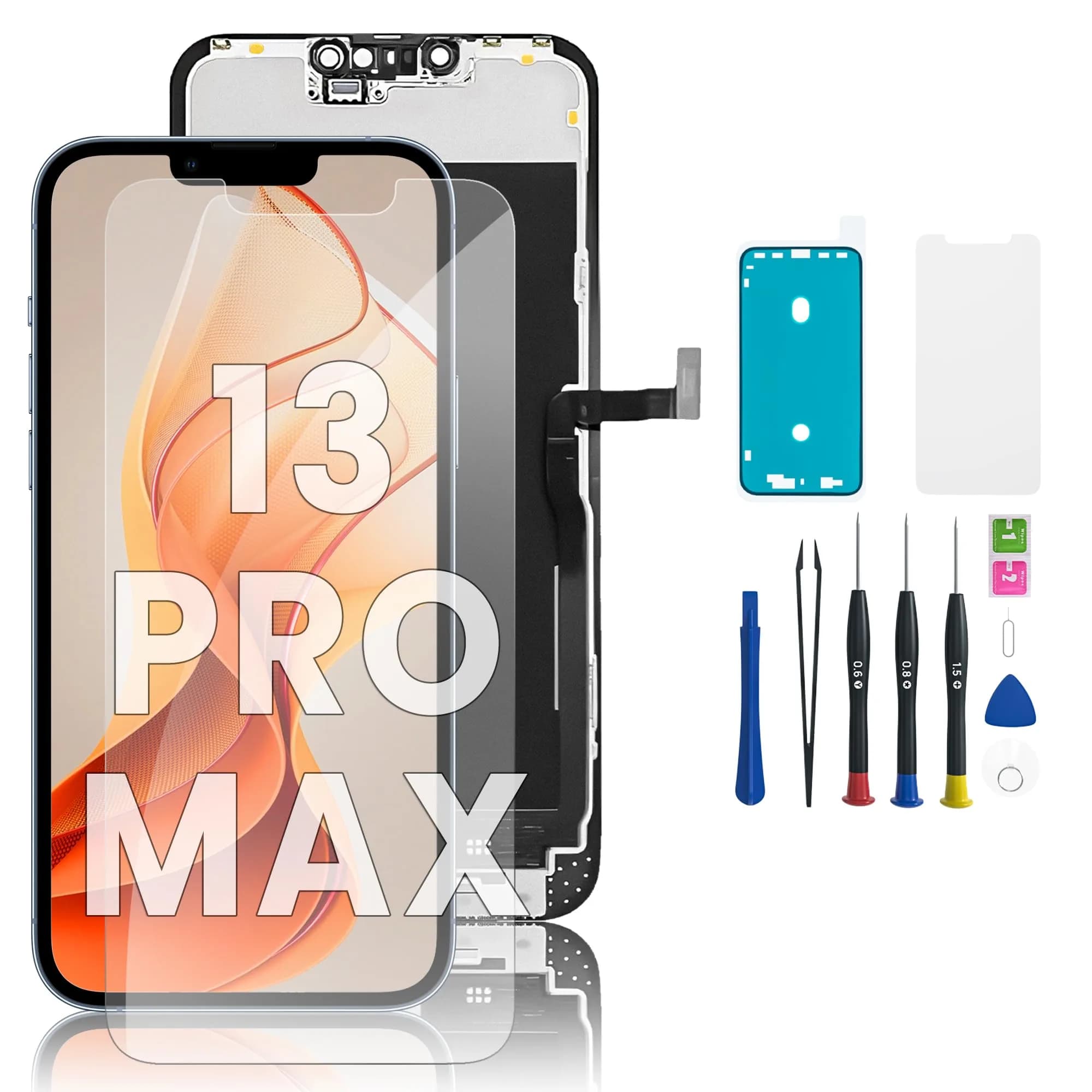 FFtopu iPhone 13 Pro Max Screen Replacement Kit 6.7" LCD Display with Tools & Screen Protector | Full HD Digitizer Assembly - main product image