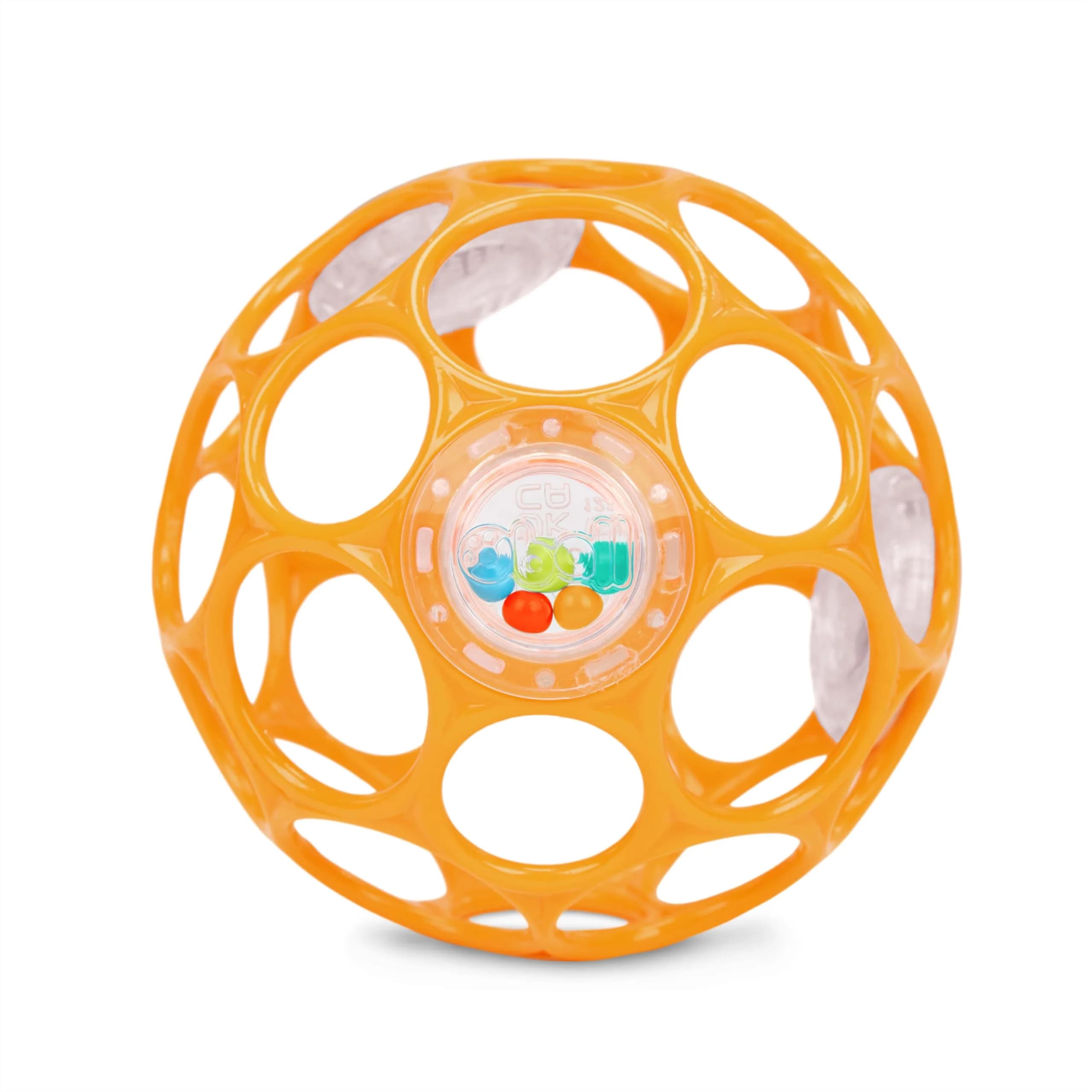 Bright Starts Oball Rattle Ball Infant Toy, Orange, 0-36 Months | Easy-Grasp Sensory Toy for Babies - main product image