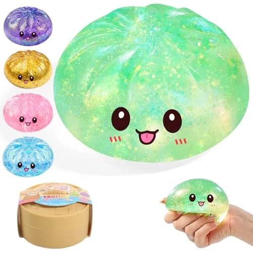 Tookyhiil Green Glitter Dumpling Squishy Mystery Box | Viral Bao Bun Stress Relief Toy - main product image