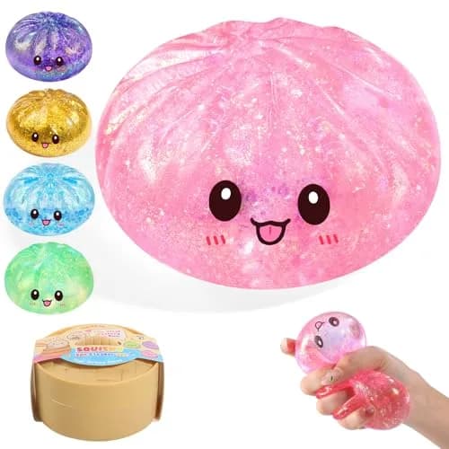 Tookyhiil Sugar Dumpling Squishy Pink | Viral Bao Bun Stress Relief Toy - main product image