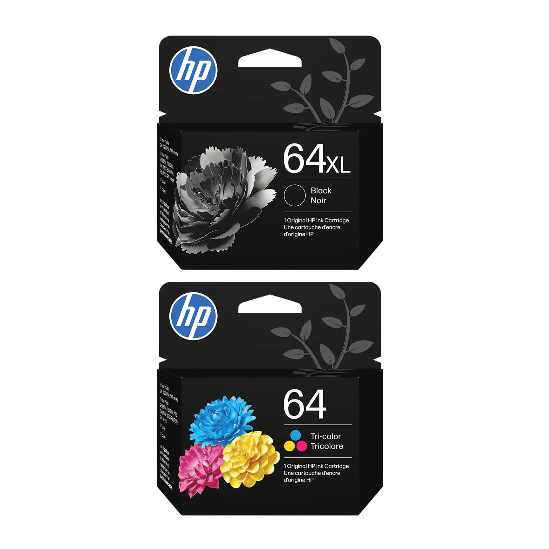 HP 64 Ink Cartridge Bundle – High-Yield Black + Standard Tri-Color | For Envy Inspire, Photo, Tango Printers - main product image