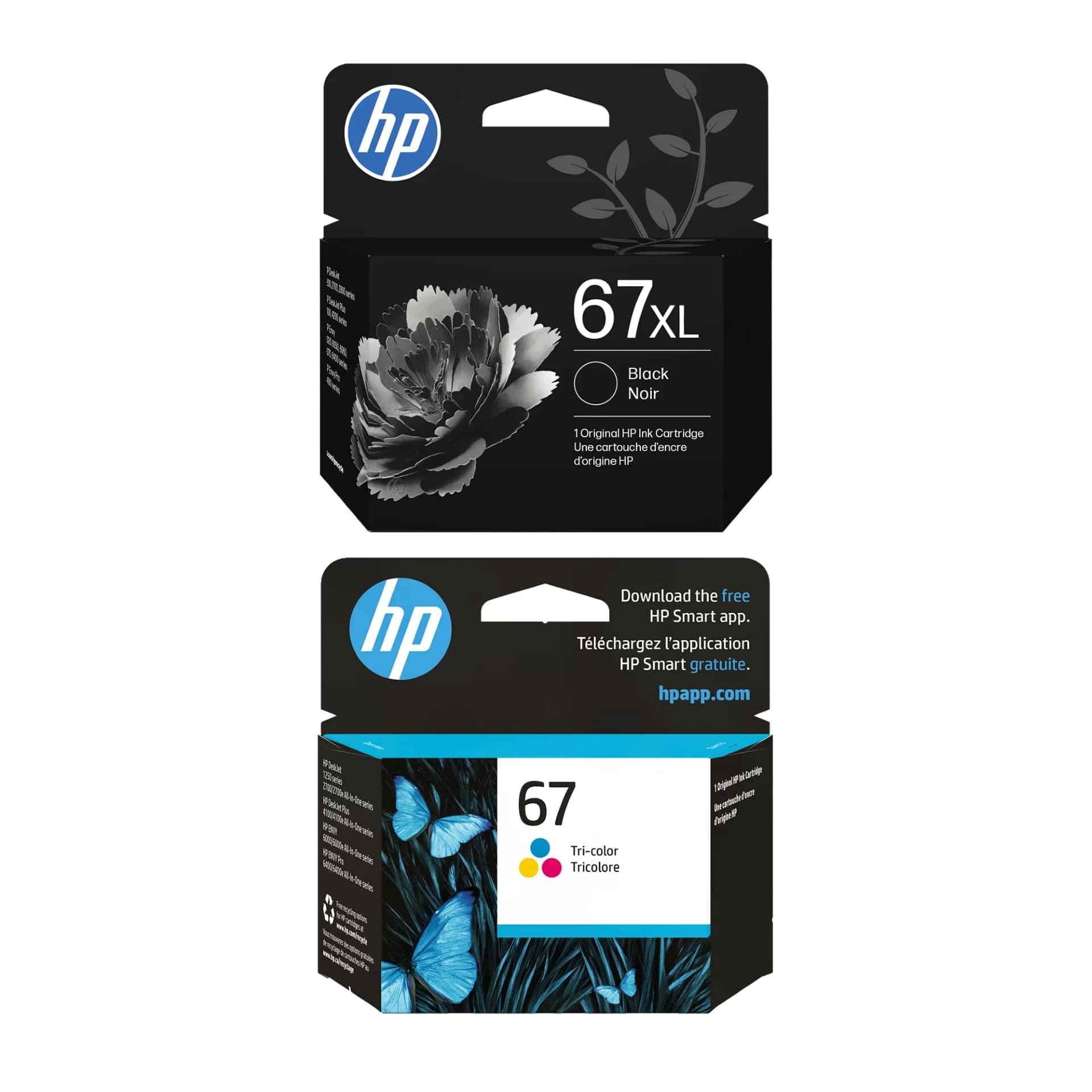 HP 67XL Black High-Yield & 67 Tri-Color Ink Cartridge Combo Pack | Authentic USA Import - main product image