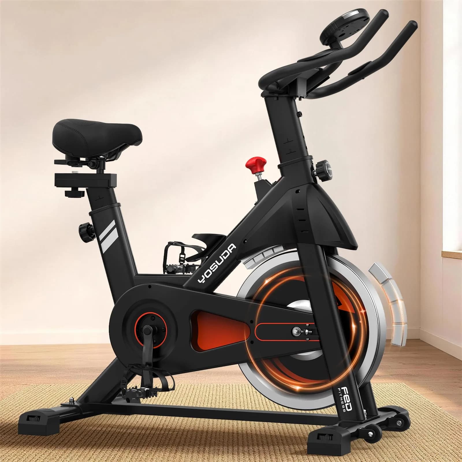 YOSUDA Magnetic Stationary Exercise Bike 300 lb | Quiet Indoor Cycling for Weight Loss & Cardio - main product image