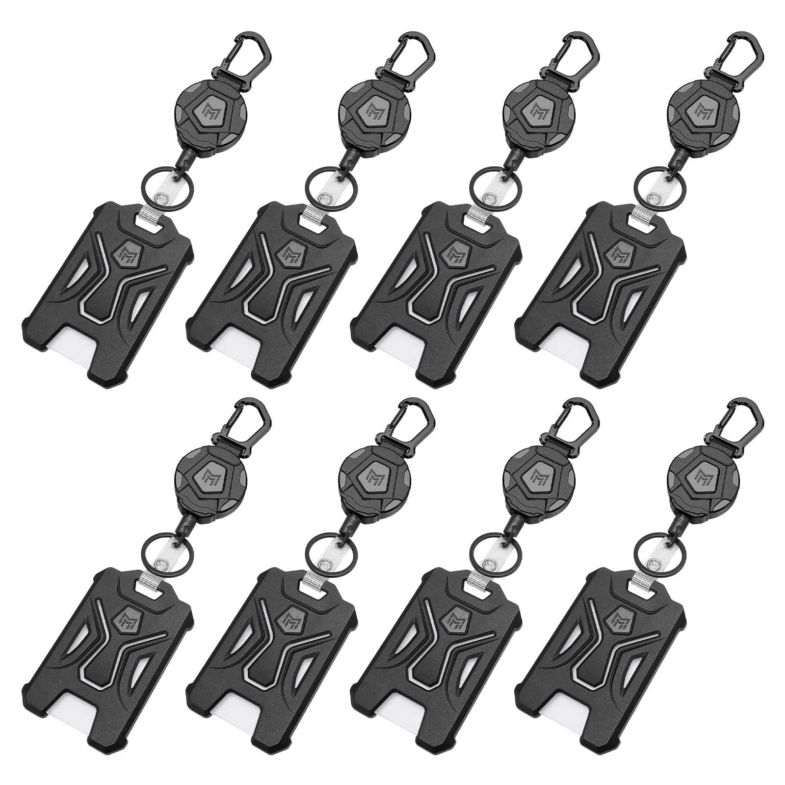 MNGARISTA Black Heavy Duty Retractable Badge Holder with Carabiner Keychain & 31.5" Reel | 8-Pack - main product image