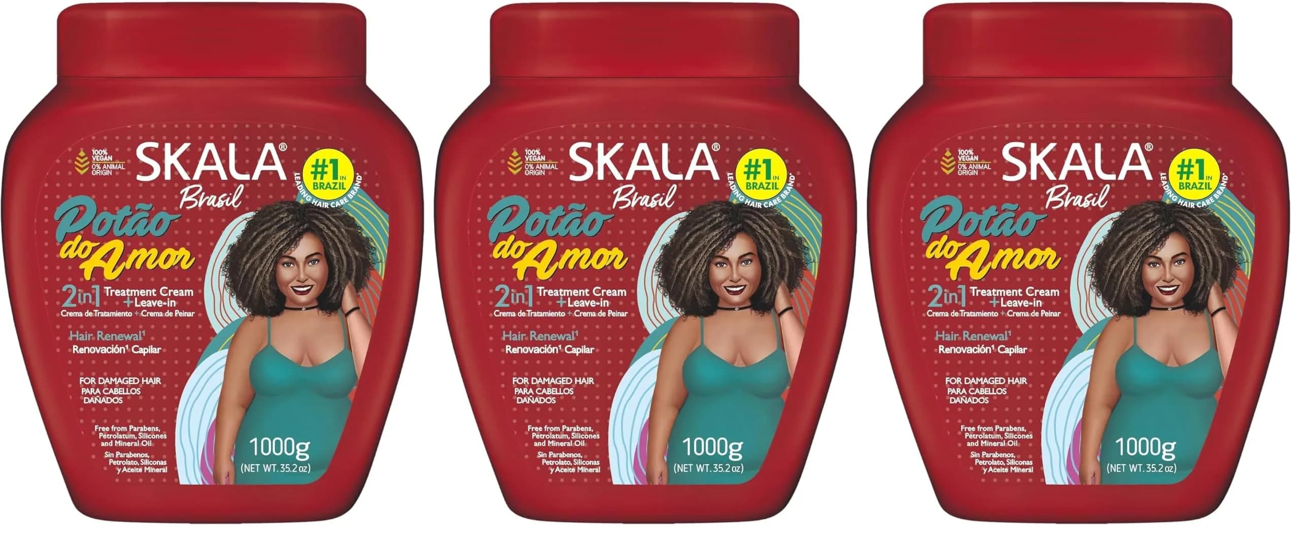 SKALA Potão do Amor 2 in 1 Treatment Cream & Leave In Conditioner 1000 g | Vegan Deep Hydration & Softening