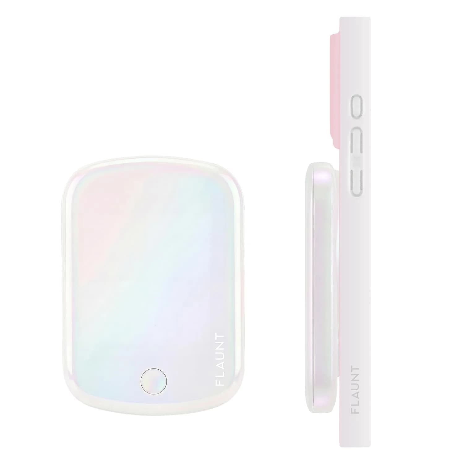 FLAUNT 5000mAh Wireless Battery Pack with USB-C Port - Iridescent Pearl | MagSafe Compatible, Slim & Stylish - main product image