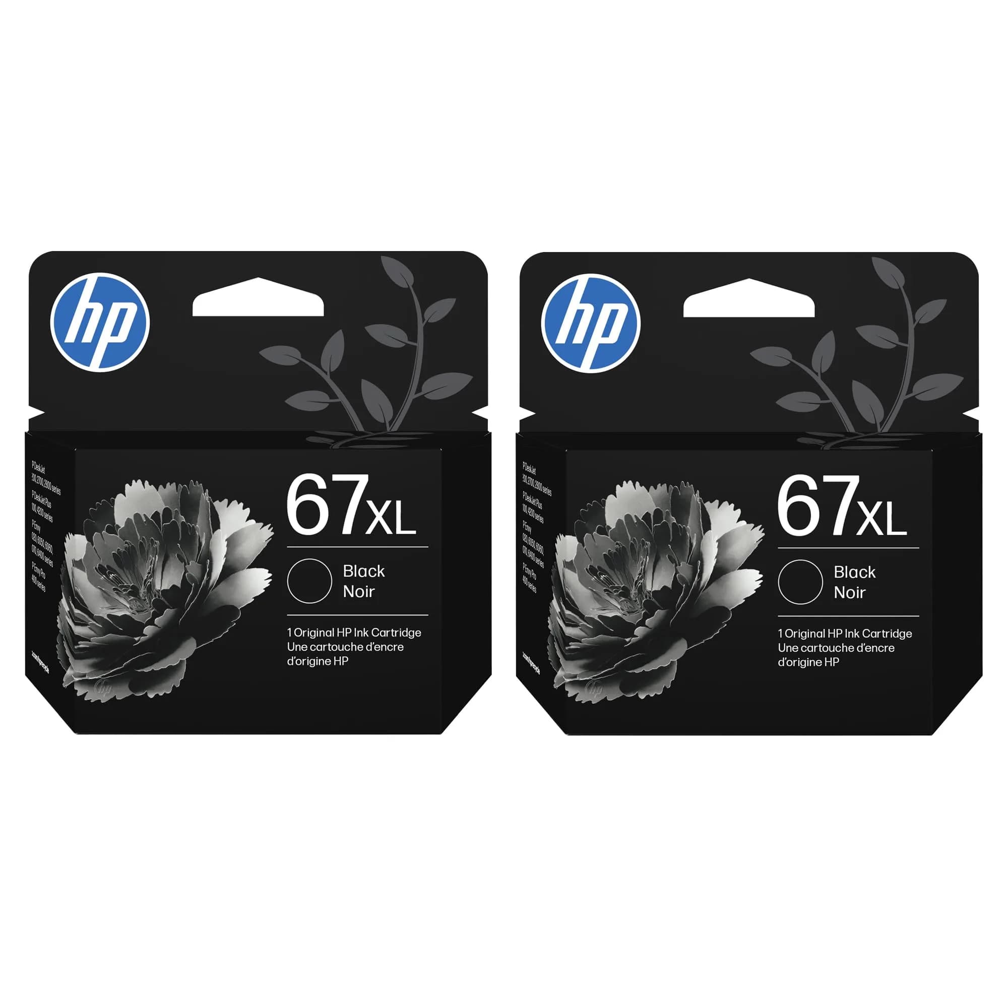 HP 67XL Black High-Yield Ink Cartridge 2 Pack | 480 Pages Total - main product image