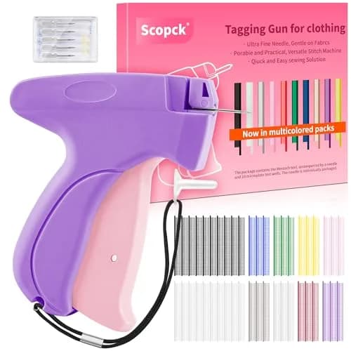 Scopck Handheld Stitch Gun for Clothes, Purple-Pink (Includes 6 Needles, 1800 Fasteners) - main product image