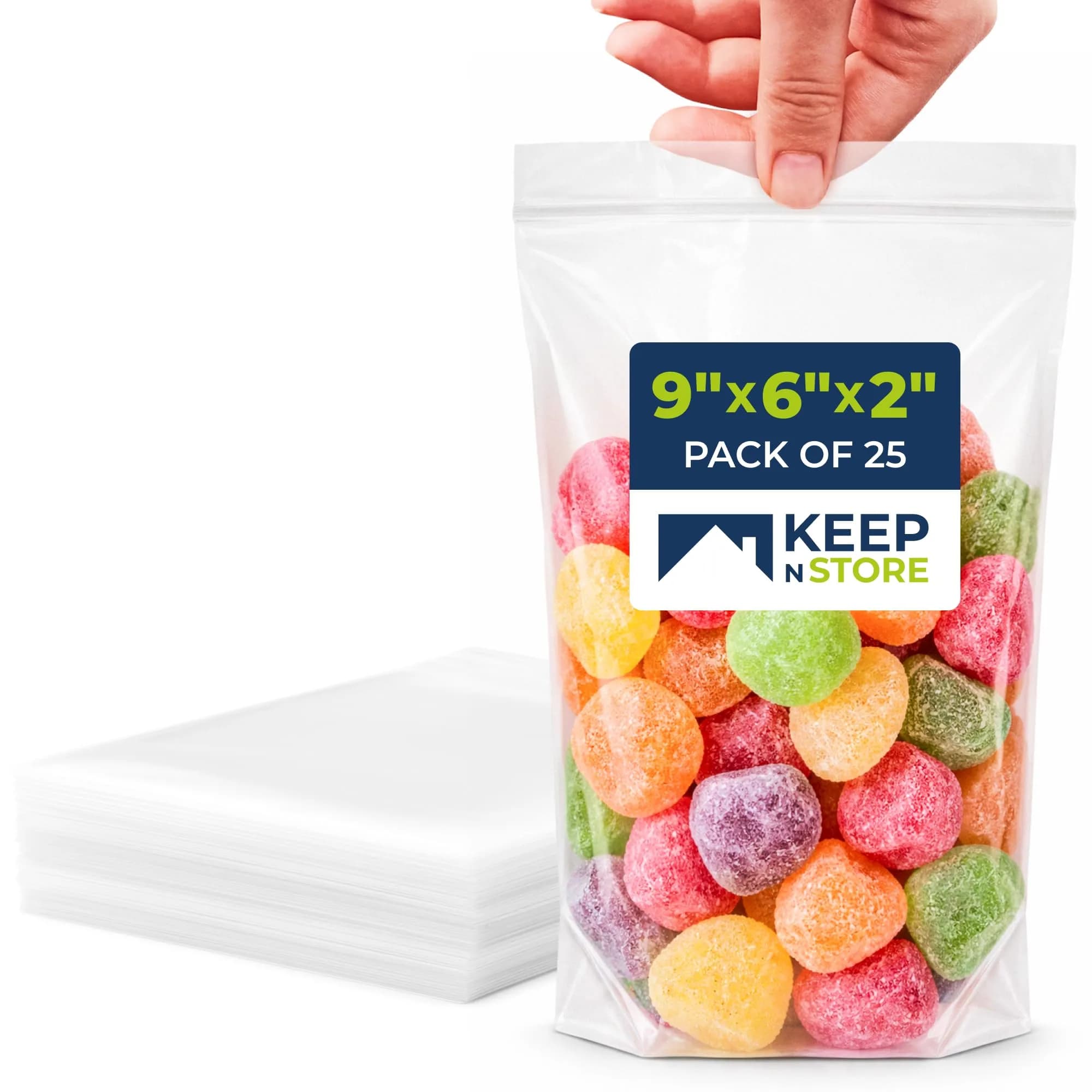 Keep N Store Gusseted Reclosable Food Storage Bags 6" x 9" | 8 oz Capacity, Freezer Safe, Recyclable - main product image