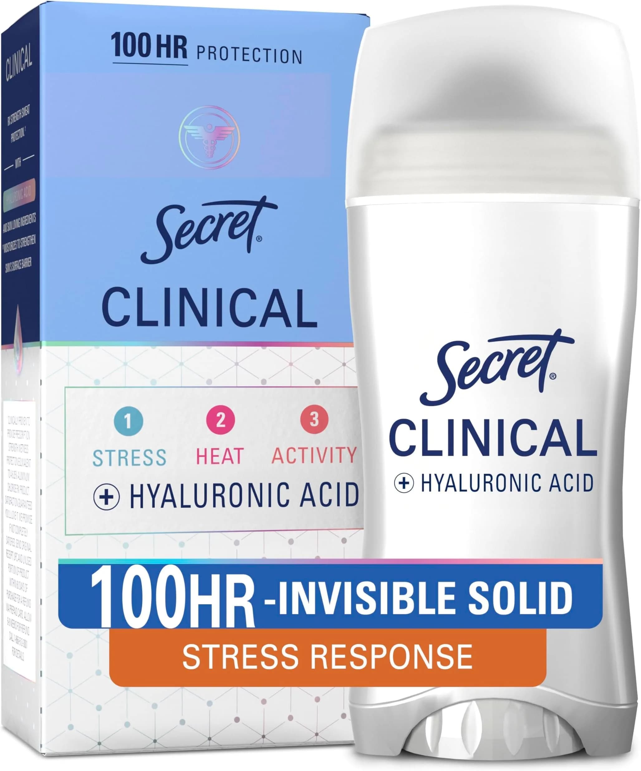 Secret Clinical Strength Antiperspirant Deodorant for Women, Stress Response, 2.6 oz (73.7 g) | 100hr Sweat & Odor Protection - main product image