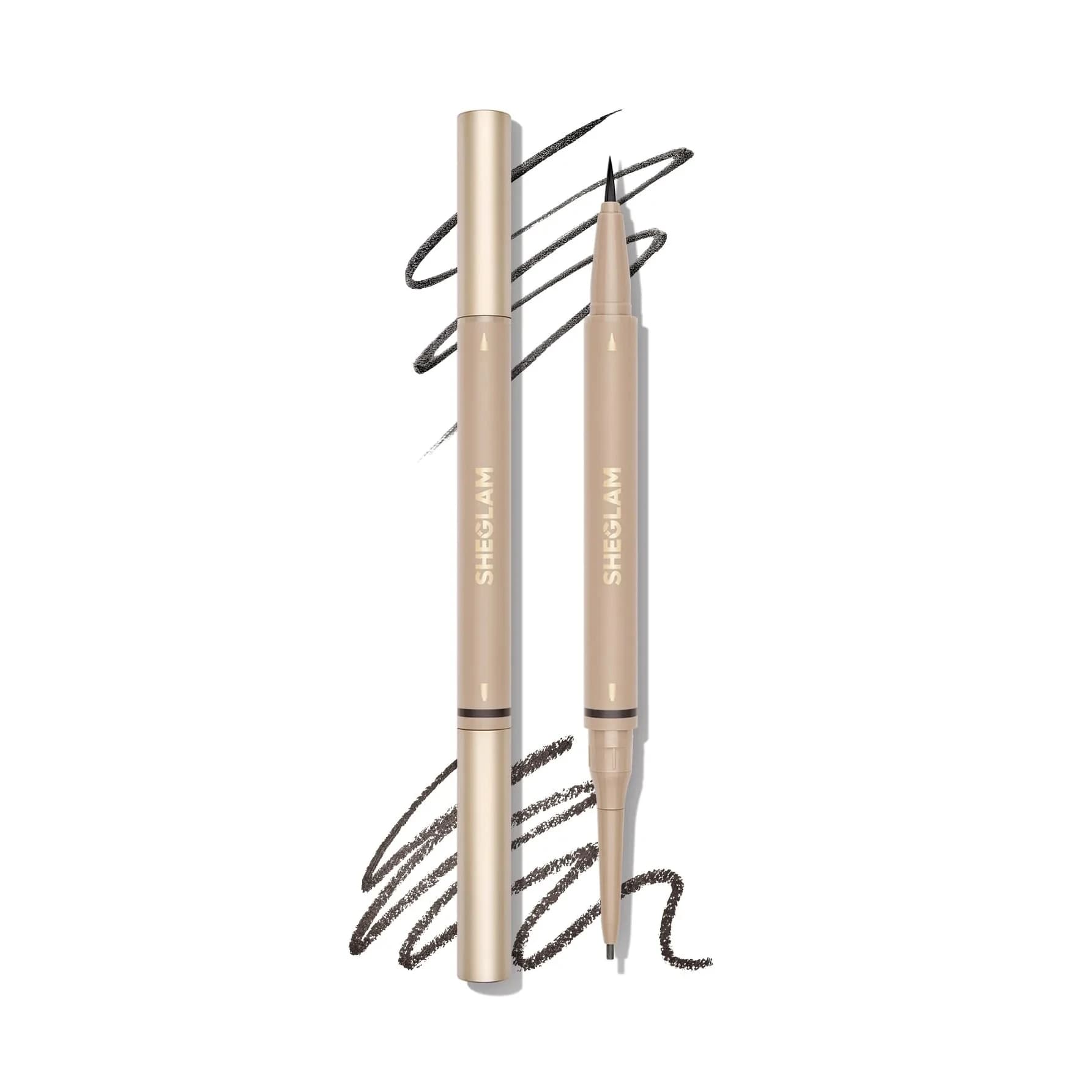 SHEGLAM Dual-Sided Eyebrow Pencil 11 Ebony | Waterproof Matte Cream & Liquid Pen - main product image