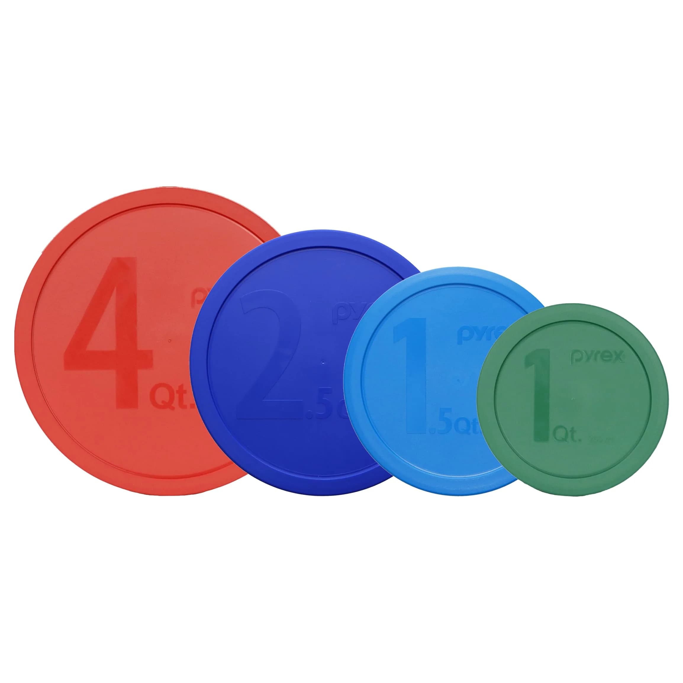 Pyrex Replacement Bowl Lids Set - Made in USA | Fits 1-4 Qt Glass Bowls, BPA-Free, Dishwasher Safe