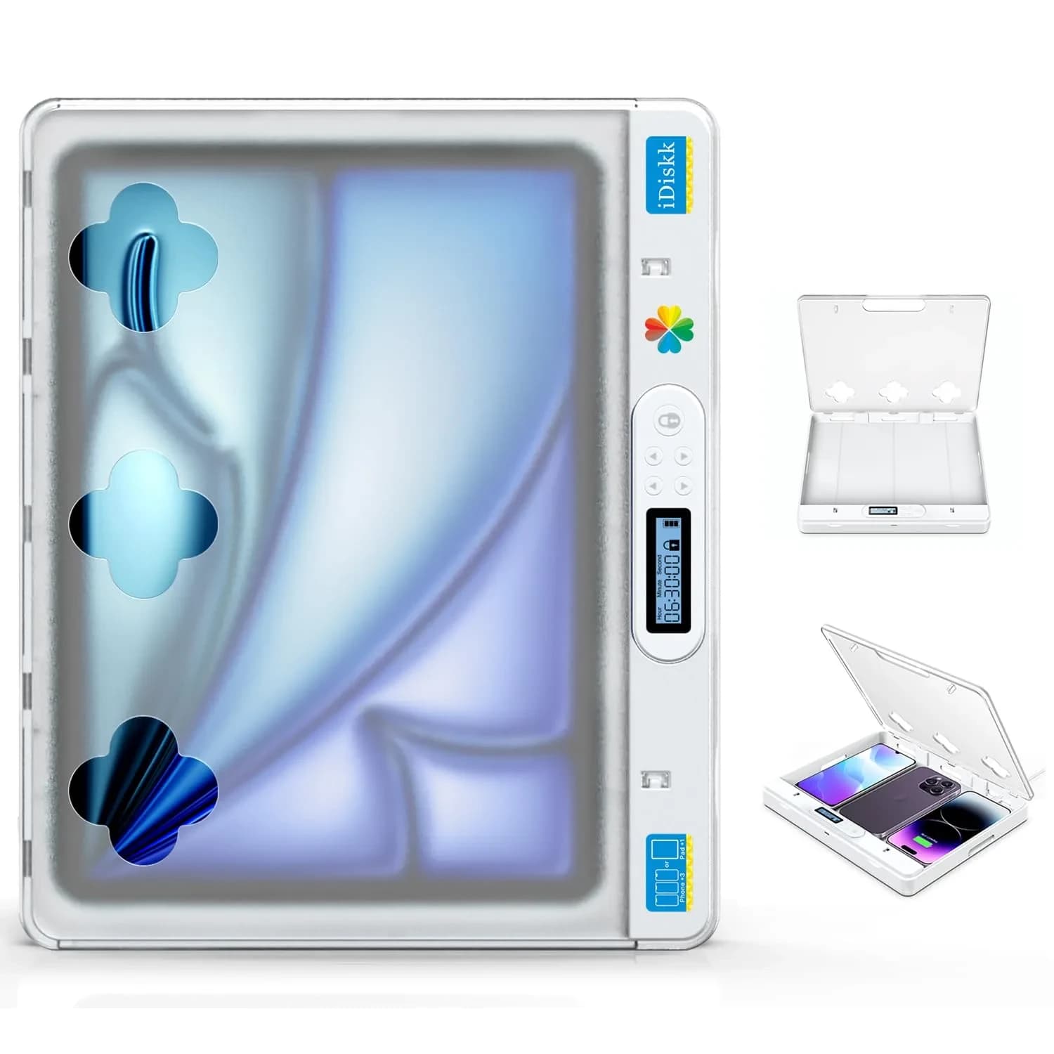 iDiskk Large Timer Lock Box with Electronic Combination Lock | Fits iPad & Phone, 27.9cm (11in) Height - main product image