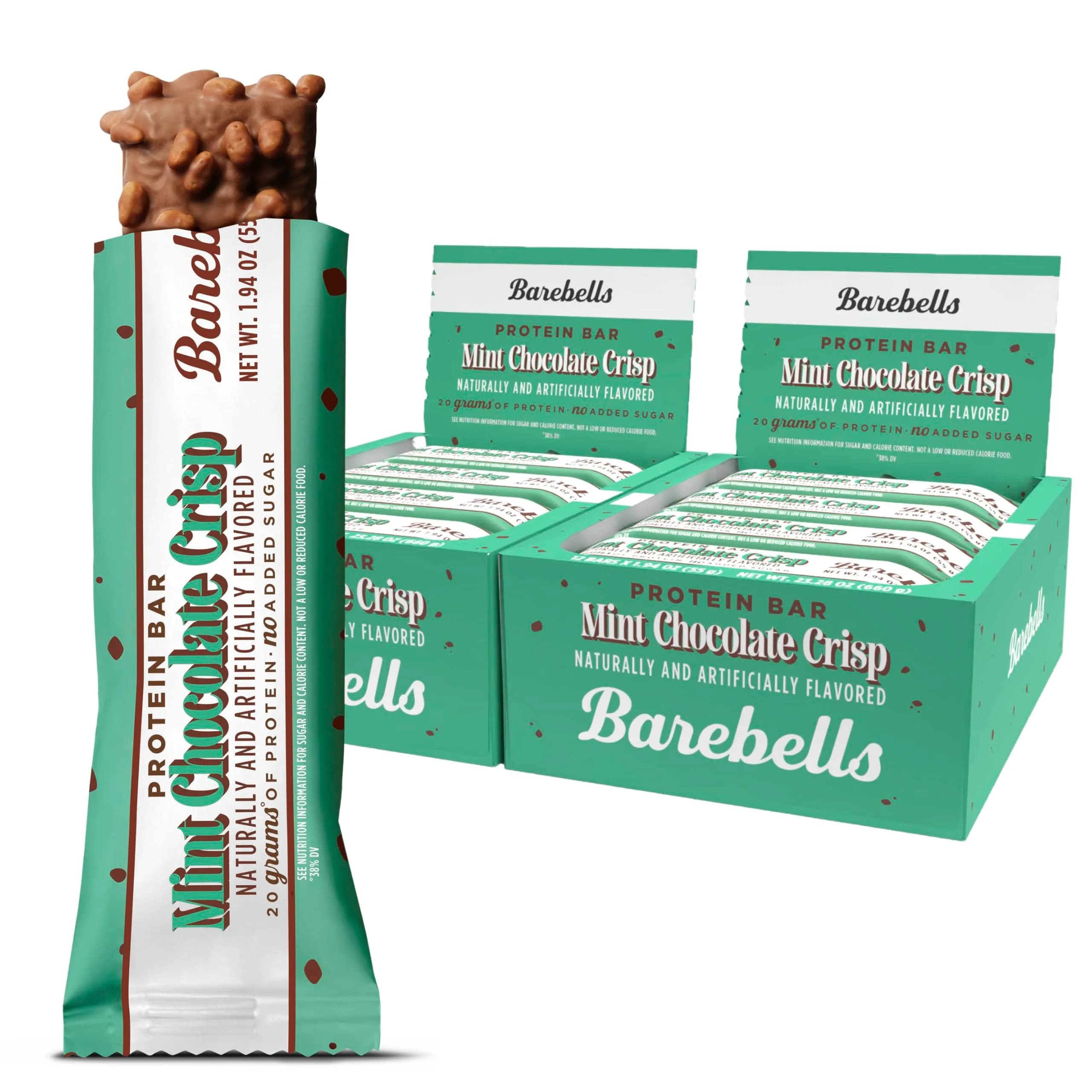 Barebells Mint Chocolate Crisp Protein Bar 20g Protein 55g (Pack of 24) - main product image