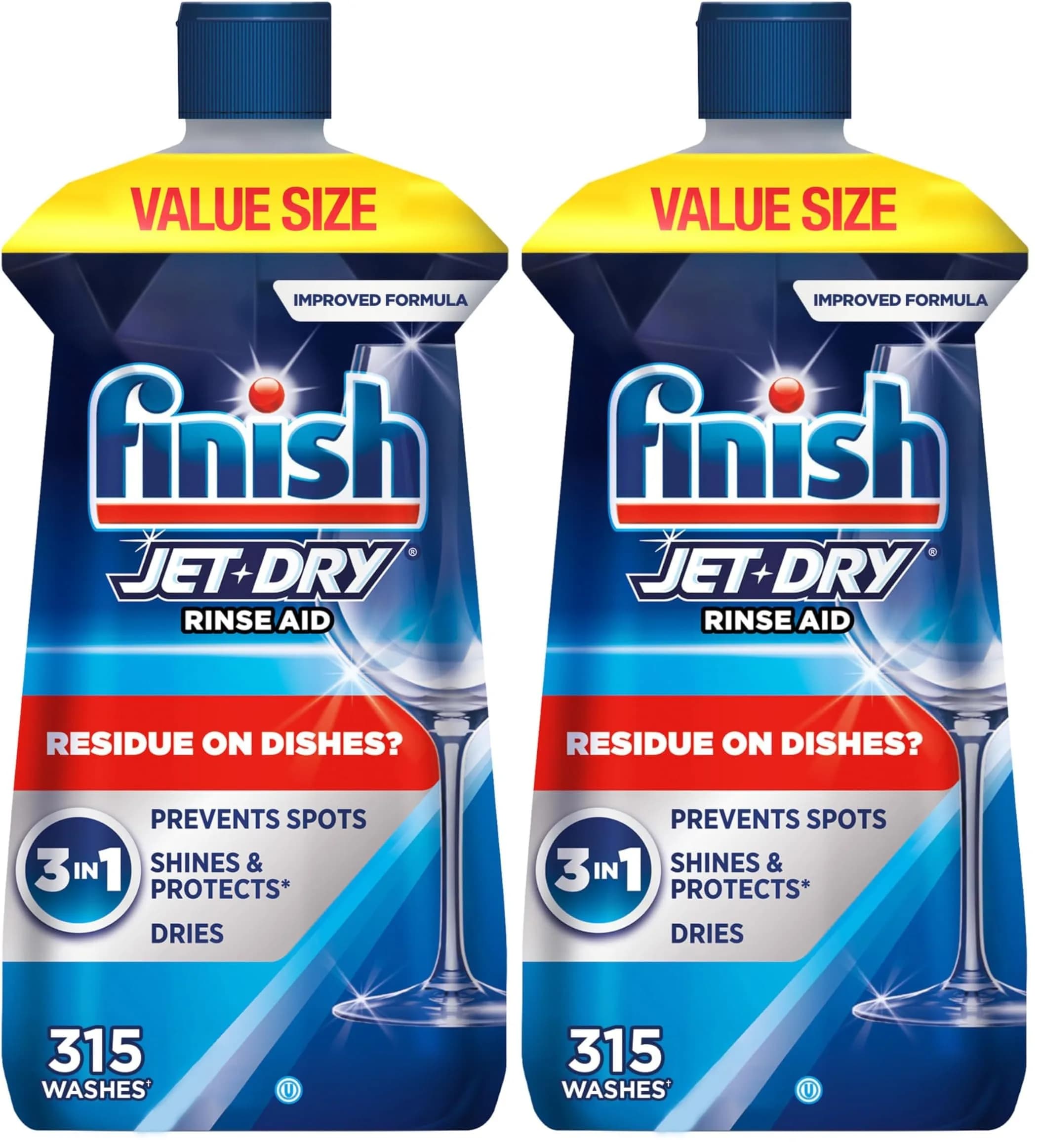 Finish Jet-Dry Dishwasher Rinse Aid Liquid, 32 oz (Pack of 2) - Prevents Spots & Residues - main product image