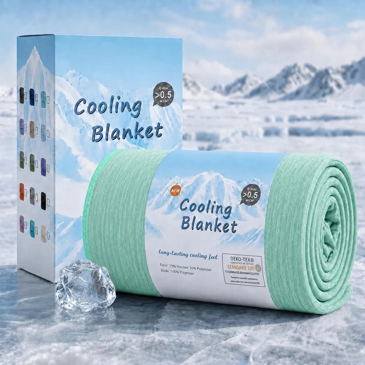 Topcee Cooling Blanket Queen Size 228x228 cm (90"x90") | Breathable Fabric for Hot Sleepers - main product image