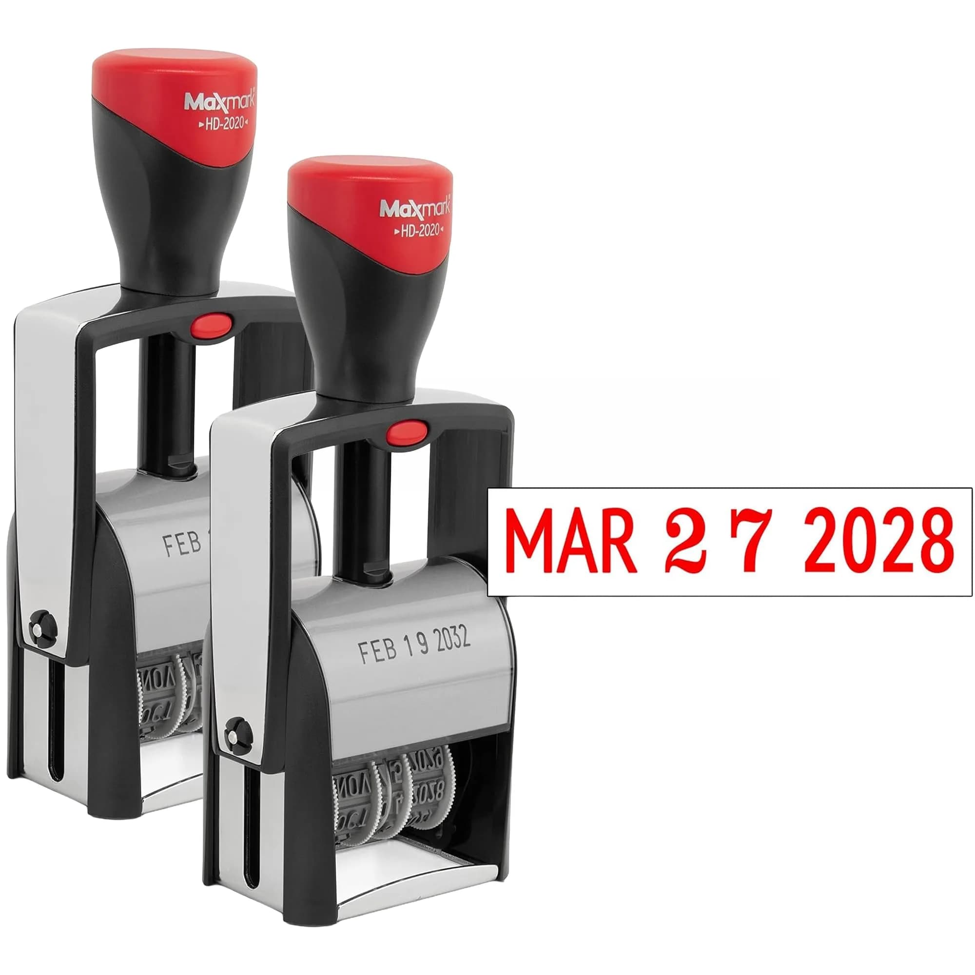 MaxMark Heavy Duty Date Stamp Pack of 2 | Classic Steel Frame Construction - main product image
