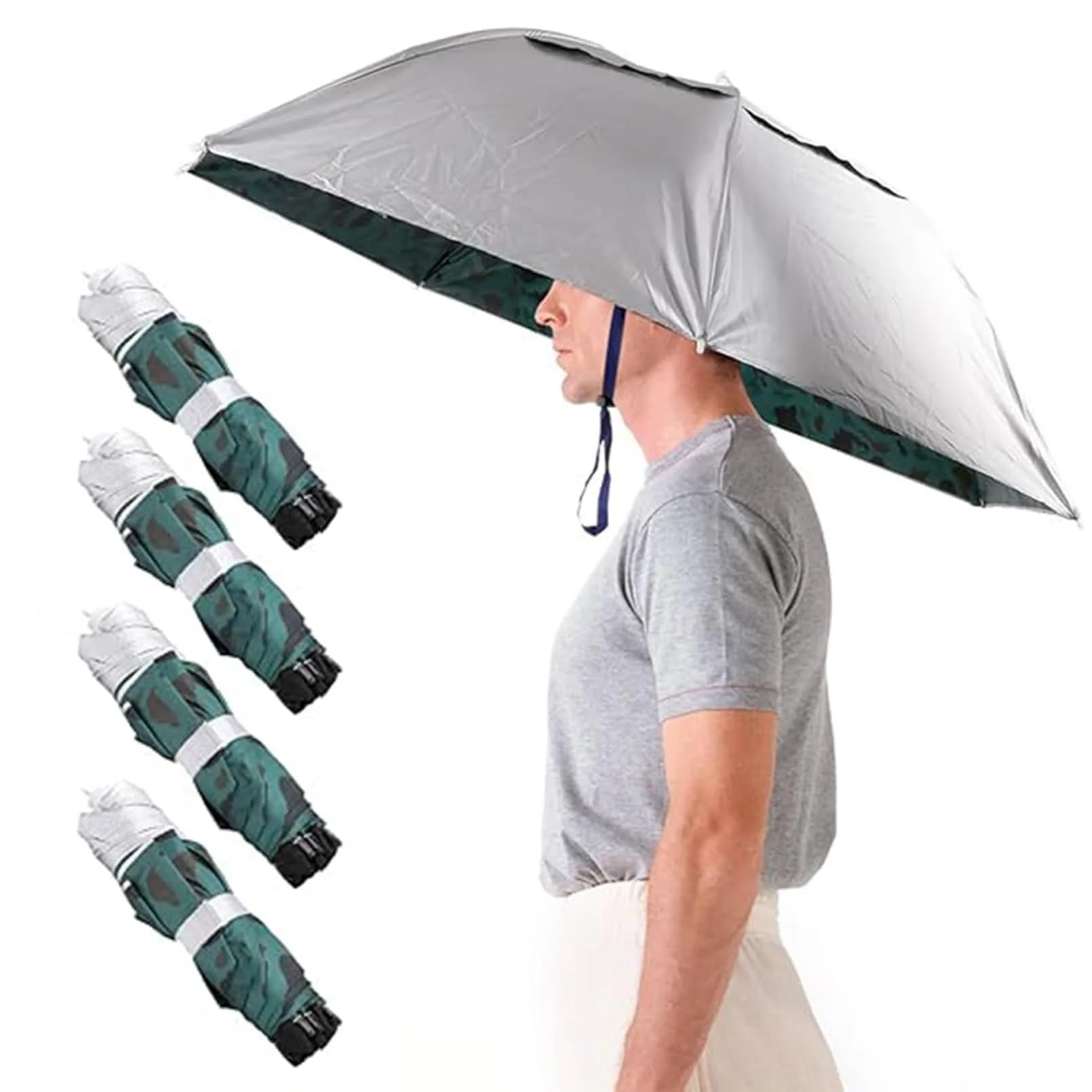 Luwint Umbrella Hat Hands Free, 91 cm (36'') Wide Brim Sun & Rain Hat with Adjustable Chin Strap | Ideal for Gardening, Fishing, Outdoor Activities