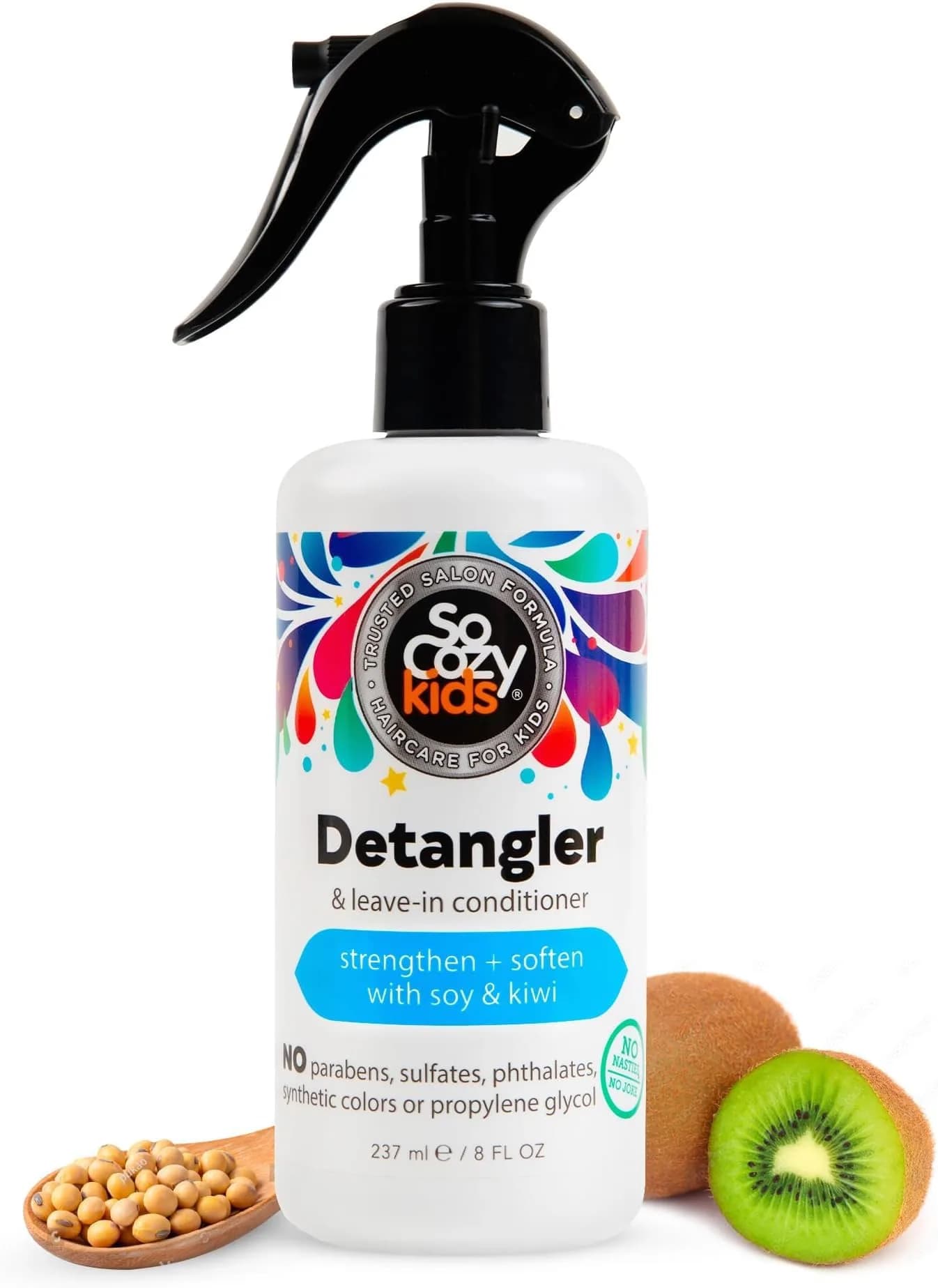 SO COZY Detangler Leave-In Conditioner Spray For Kids Hair, Fruity-Tutti Scent, 236ml (8 Fl Oz) Pack of 12 | Gentle Formula for Tangles & Frizz