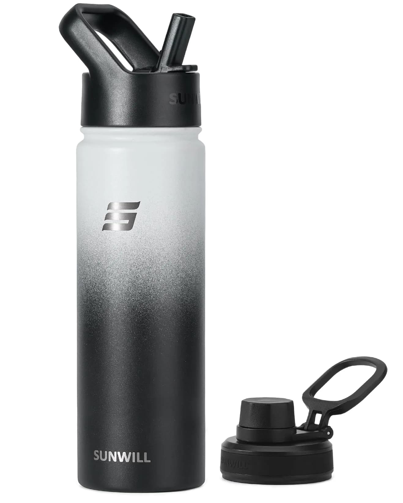 SUNWILL Insulated Water Bottle with Straw & Chug Lid, 22 oz Stainless Steel | Double-Wall Vacuum, Leak-Proof, Powder Coated Finish