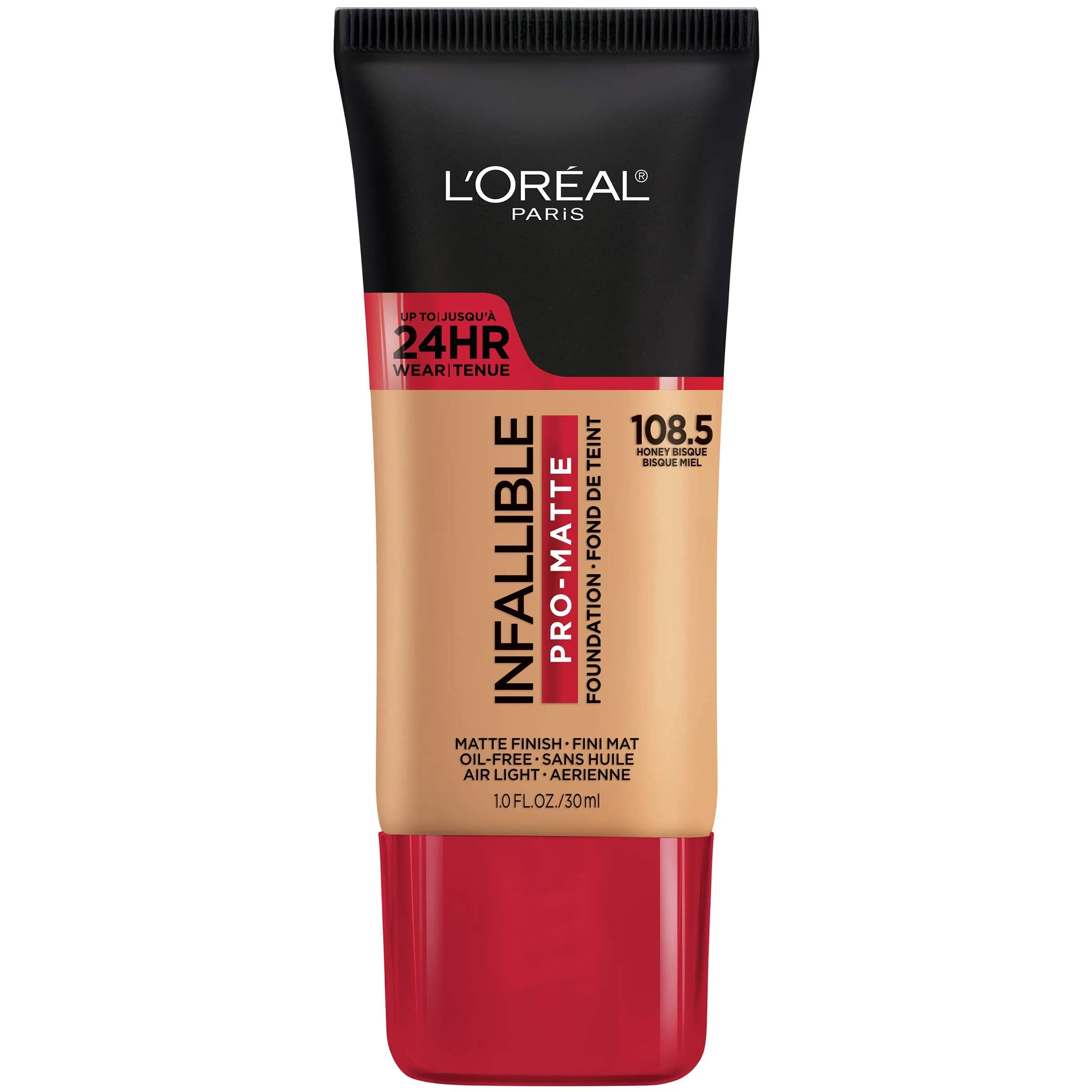 L'Oreal Paris Infallible Pro-Matte Liquid Foundation, Honey Bisque 60ml (2 fl oz) | 24-Hour Demi-Matte Finish - main product image