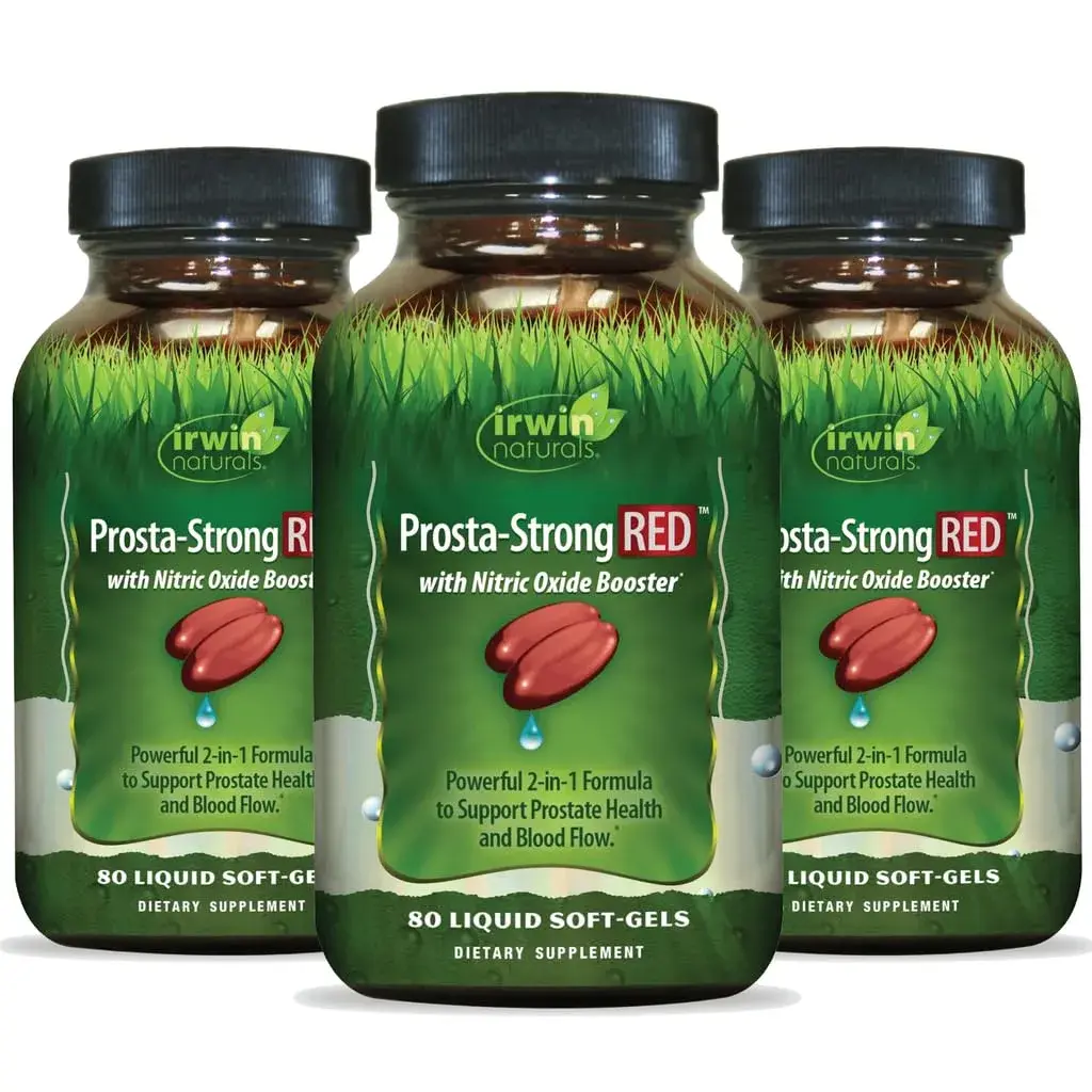 Irwin Naturals Prosta-Strong RED with Nitric Oxide Booster 80 Count | Supports Prostate & Circulation