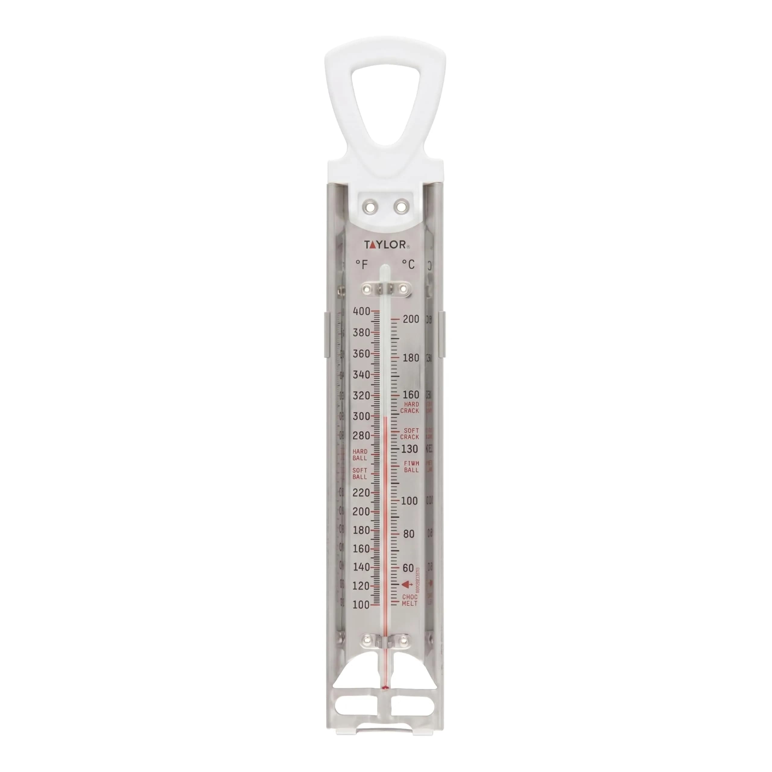 Taylor Stainless Steel Candy and Deep Fry Thermometer 12-Inch White | Analog Paddle for Frying, Sugar, Brewing - main product image
