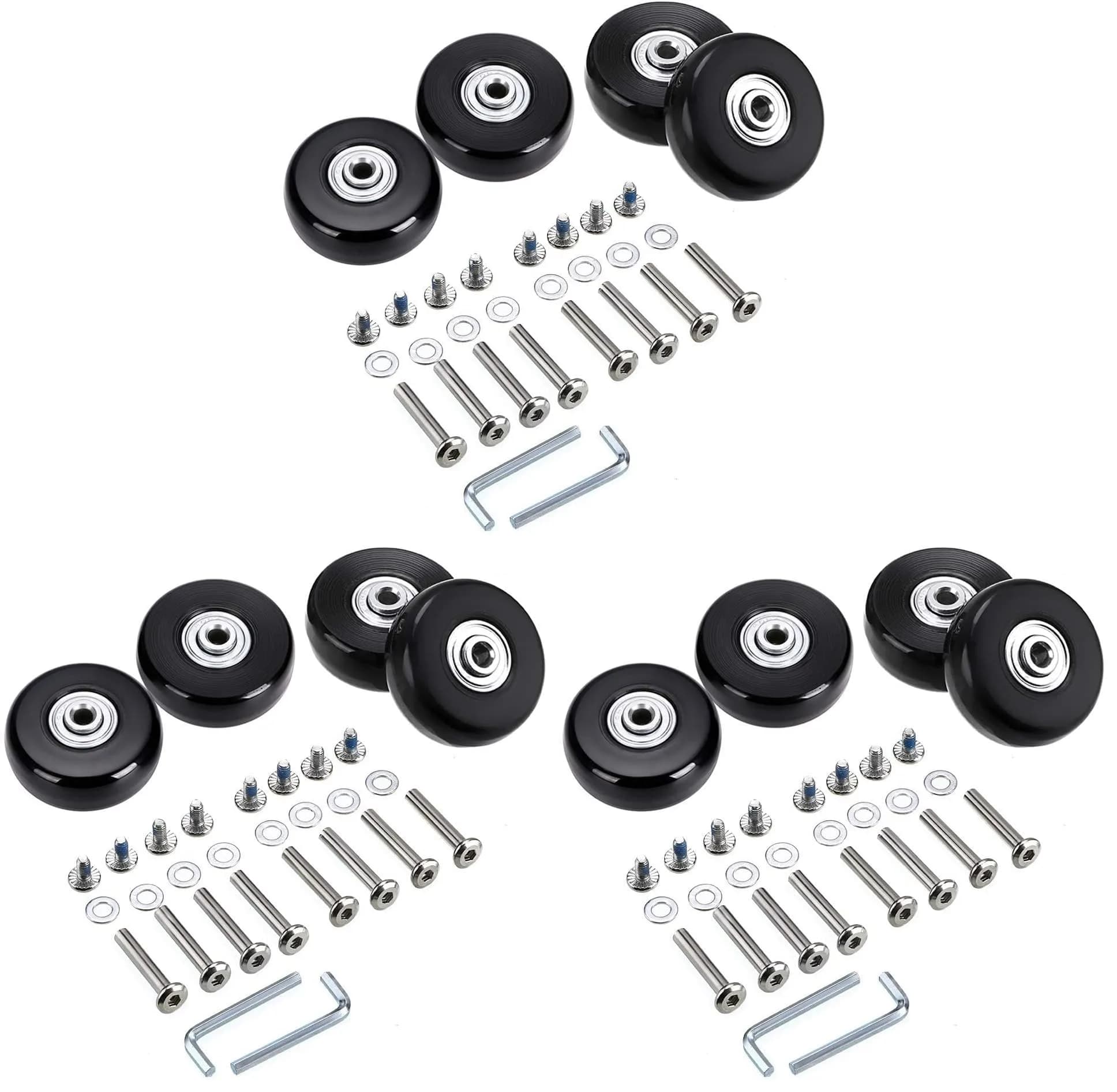 OwnMy Luggage Suitcase Replacement Wheels 45mm x 18mm | Pack of 3 Sets (12 Wheels Total) - main product image