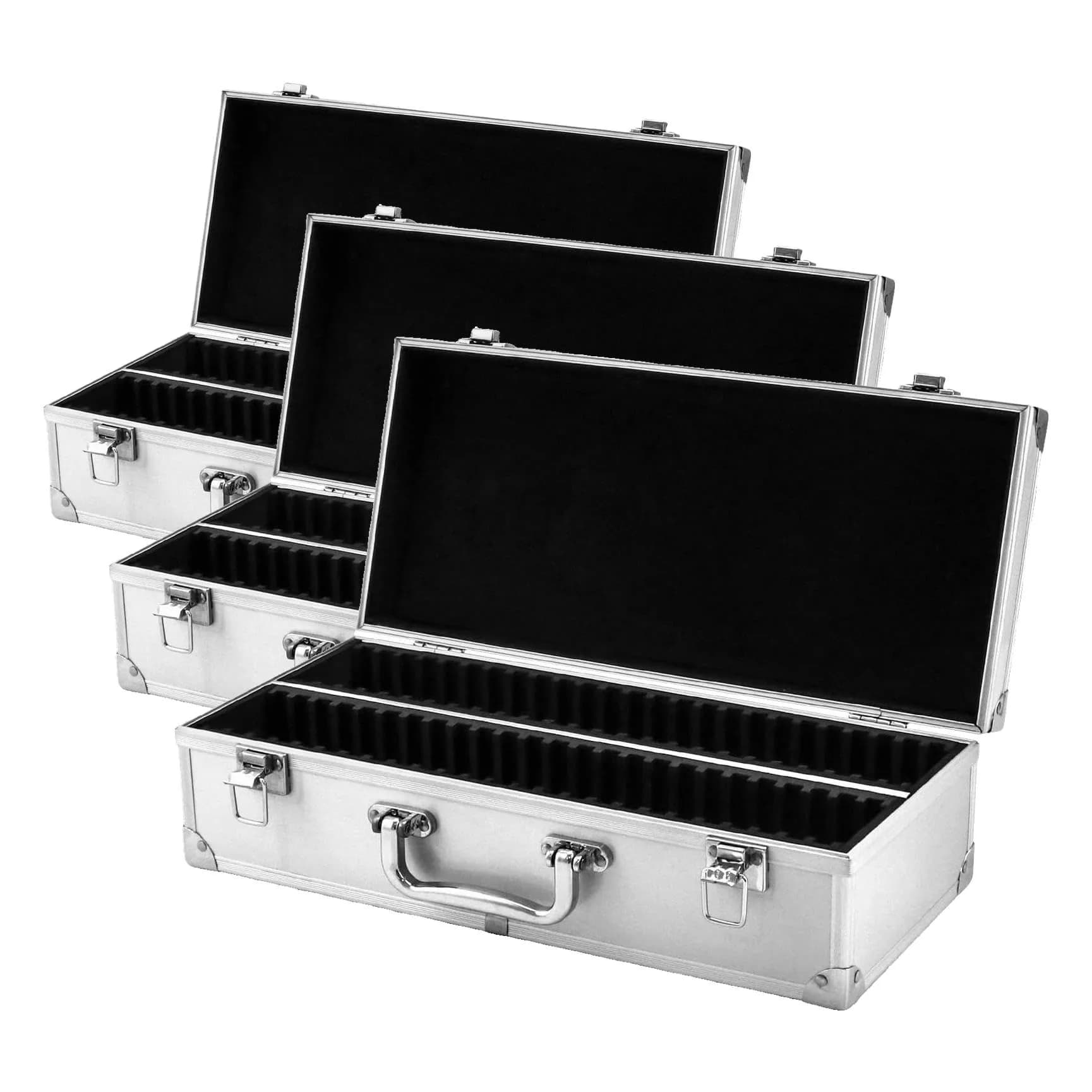 QWORK Aluminum Coin Case Holder with 50 Slots for PCGS/NGC Slabs, 3 Pack | Modern Style - main product image