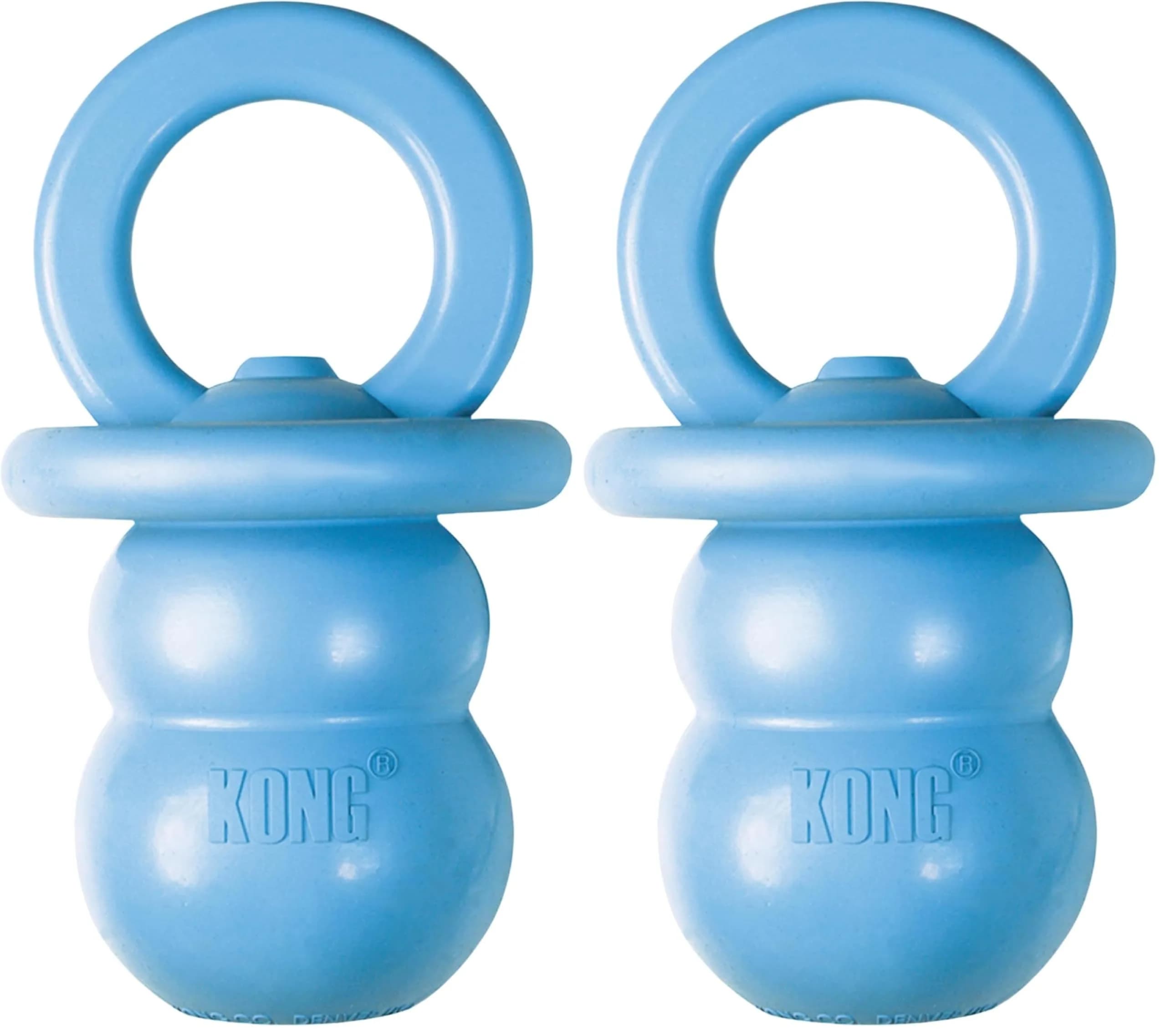 KONG Puppy Binkie | Natural Rubber Teething Toy for Medium Puppies, Pink