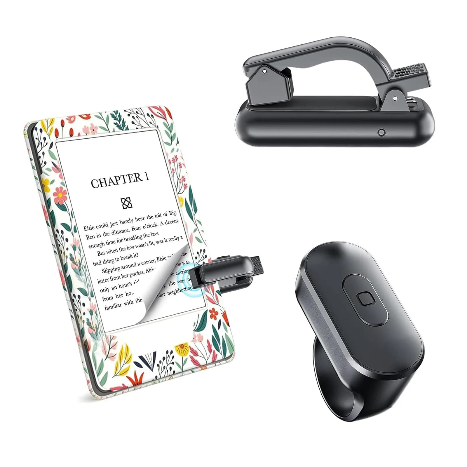 Locthal Black Ring Remote Control Page Turner for Kindle Paperwhite/Fire HD Tablet | Hands-Free Reading Accessory - main product image