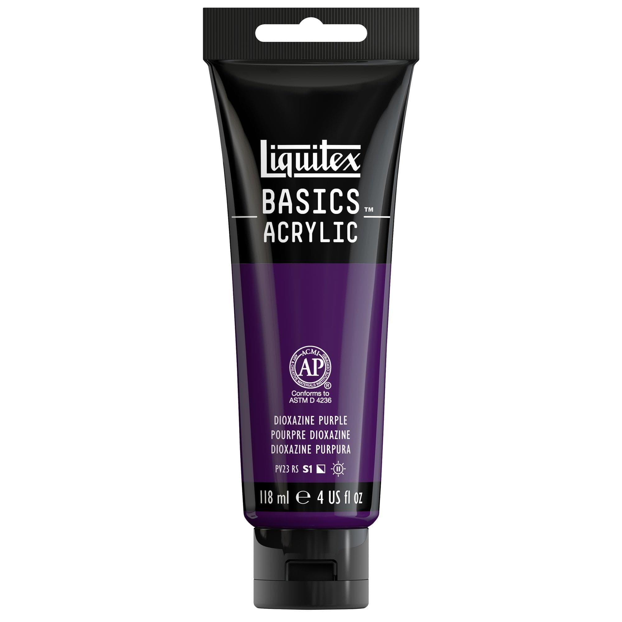 Liquitex Basics Acrylic Paint, Dioxazine Purple, 118ml (4oz) | ASTM D4236 Certified Non-Toxic - main product image