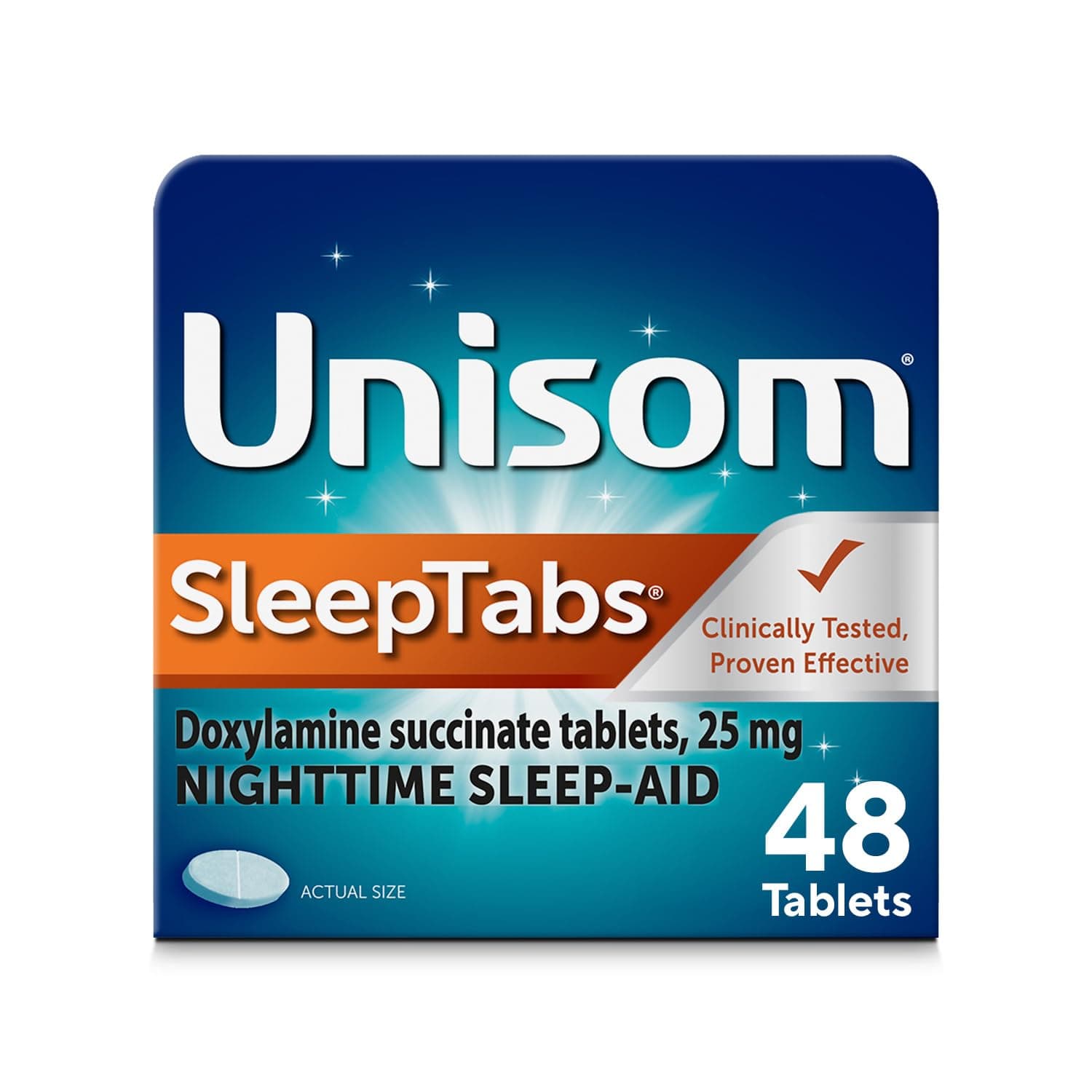 Unisom SleepTabs Nighttime Sleep Aid Tablets for Adults, 48-Count | Non-Habit-Forming Sleep Support