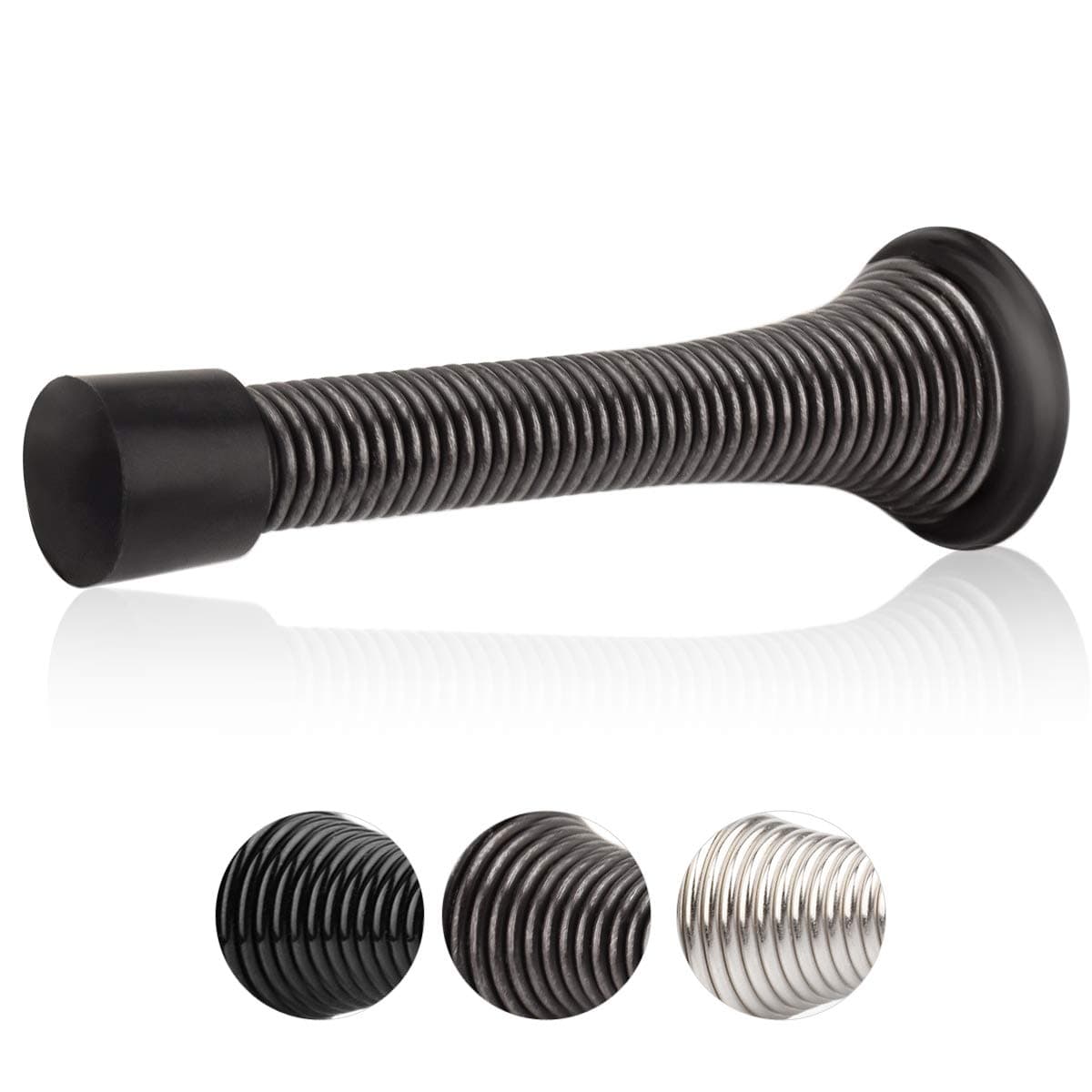 HOMOTEK Heavy Duty Spring Door Stops, 12 Pack Oil Rubbed Bronze | Value Pack Doorstop for Wall Protection - main product image