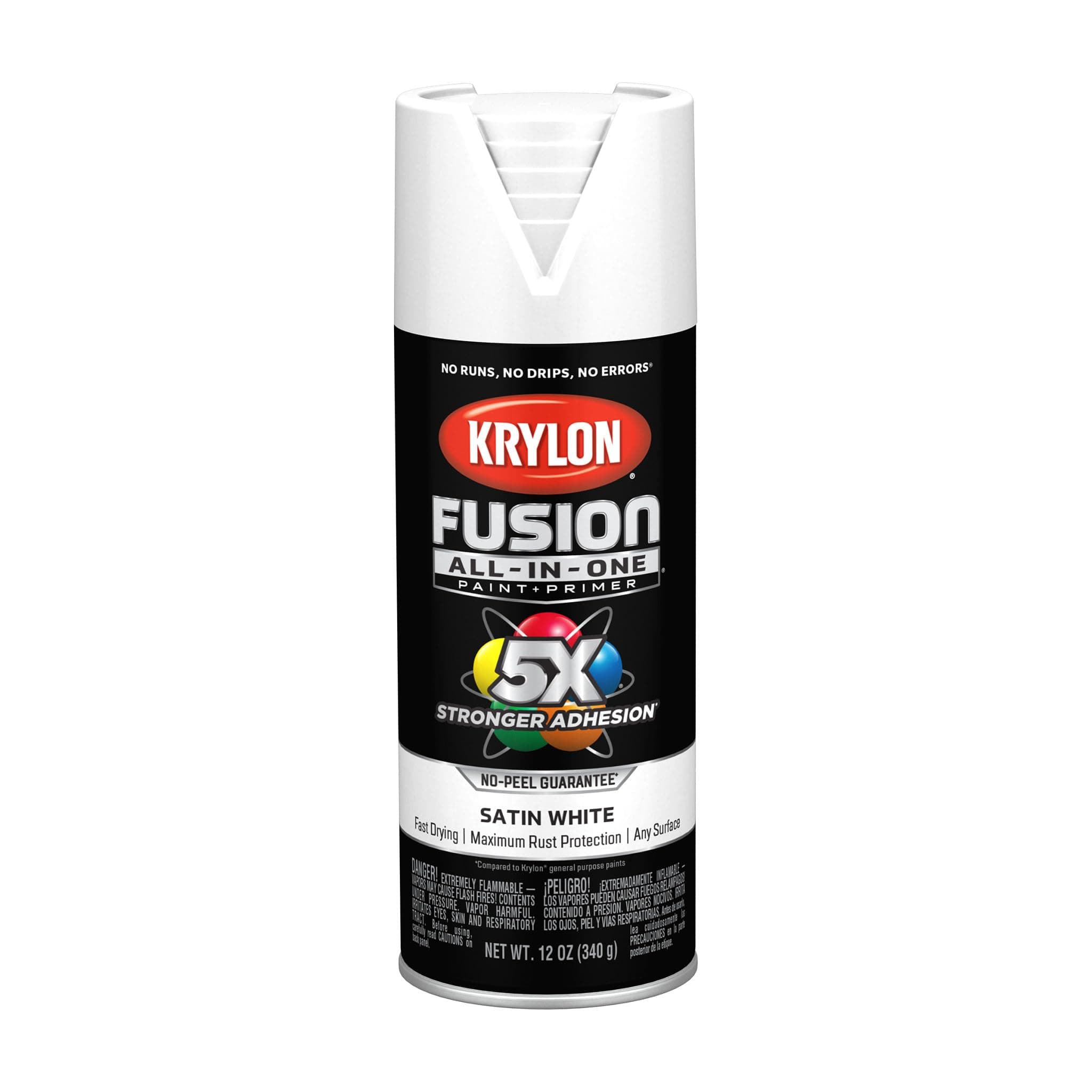 Krylon Fusion All-In-One White Spray Paint for Indoor/Outdoor Use, 12 oz (340g) | Bonds to Difficult Surfaces - main product image