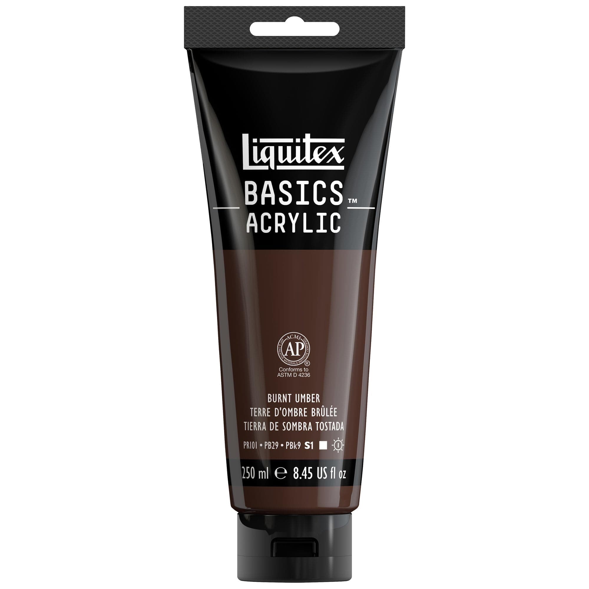 Liquitex BASICS Acrylic Paint Burnt Umber 250ml (8.5 oz) Tube | ASTM D4236 Certified - main product image