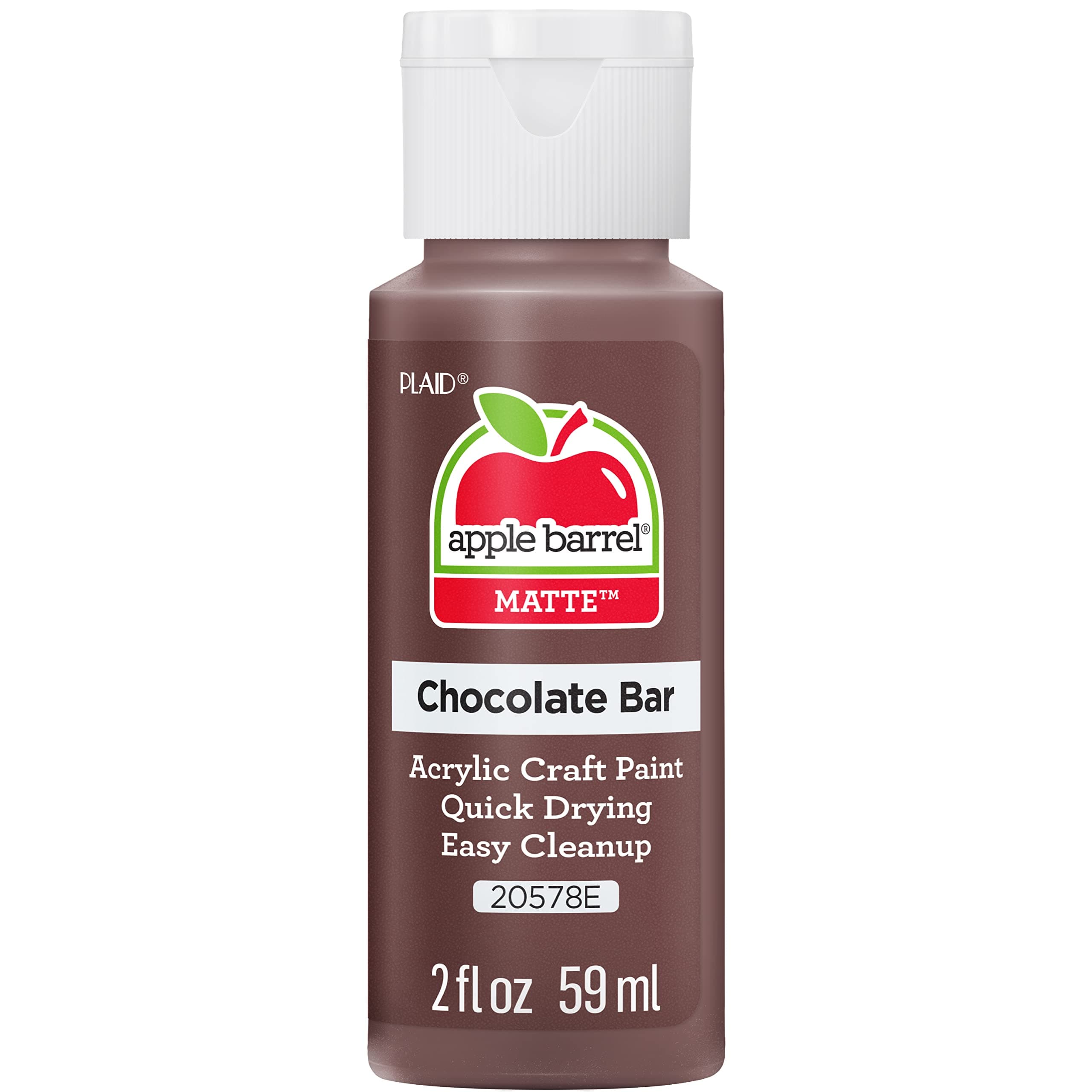 Apple Barrel Acrylic Paint, Chocolate Bar (2 fl oz / 59 ml) | Non-Toxic Craft Paint for DIY Projects - main product image