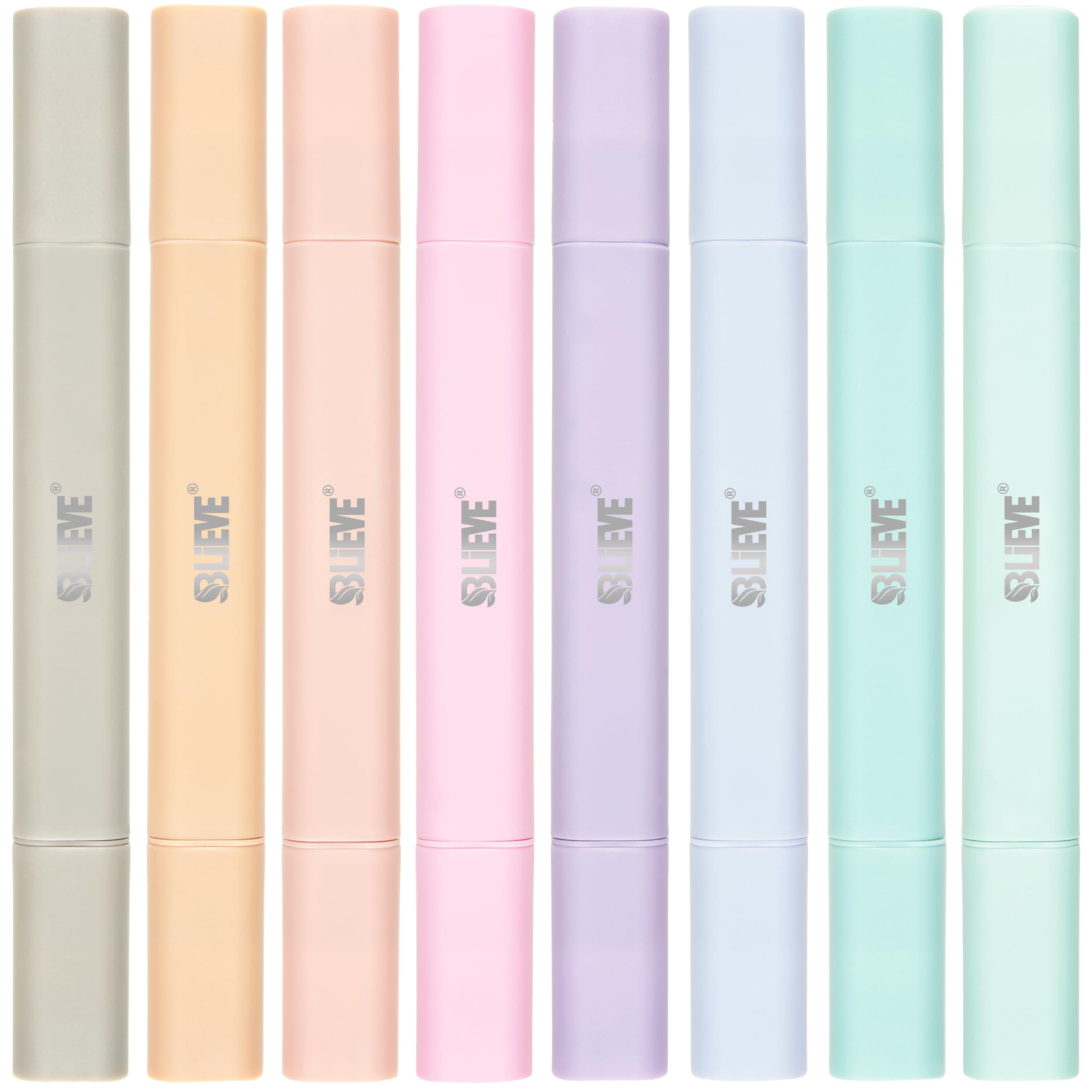 BLIEVE Bible Highlighters No Bleed Through, Pastel Colors, Dual Tip, 8 Pack | Smooth Ink Flow - main product image