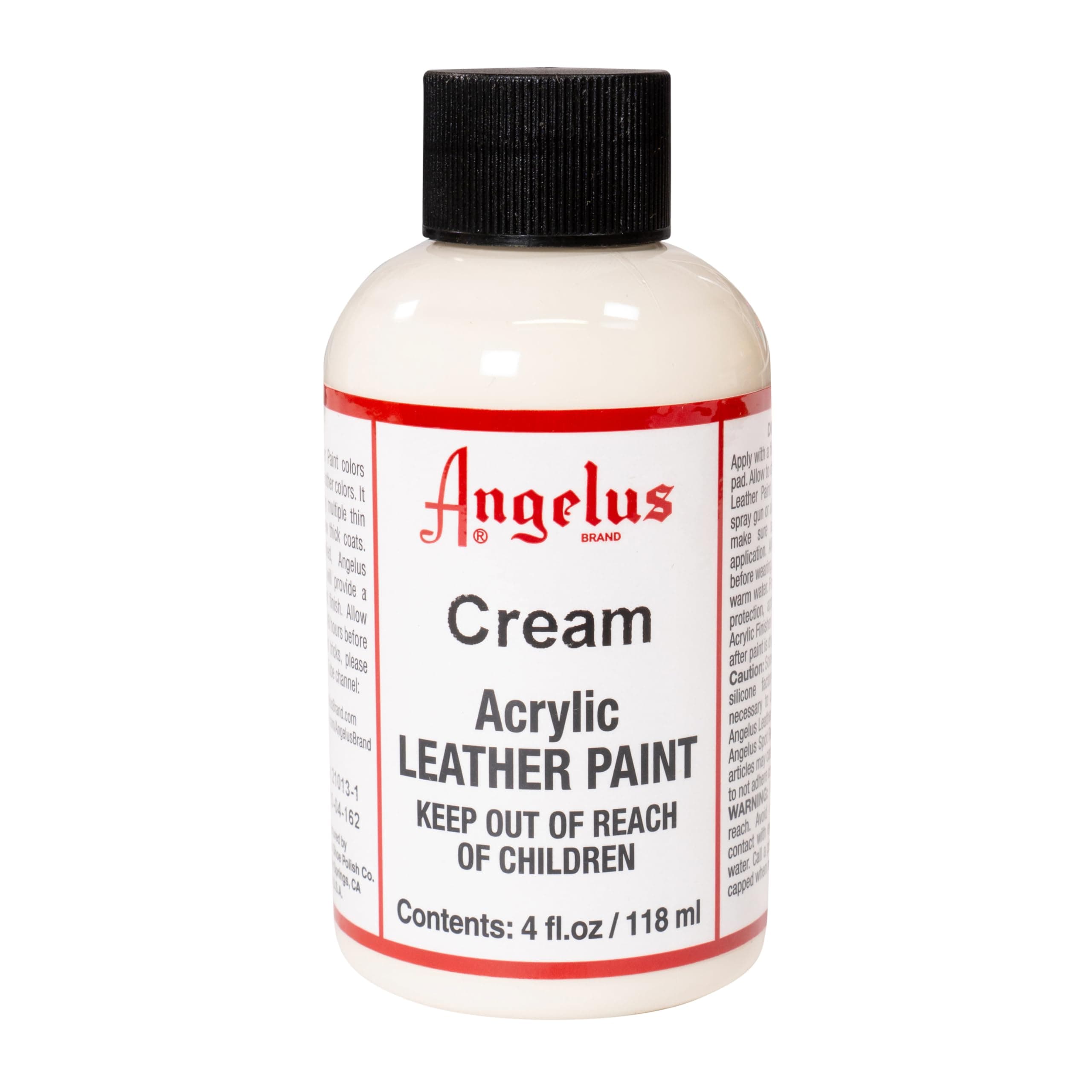 Angelus Acrylic Leather Paint - Cream | Flexible Recoloring Balm for Shoes, Furniture, Car Seats (4 fl oz) | USA-Sourced - main product image