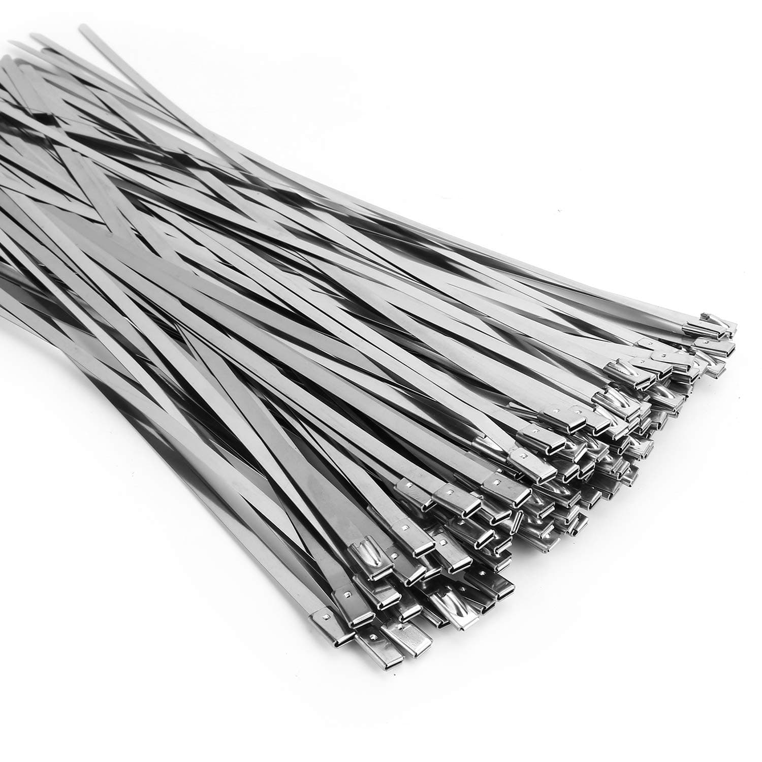 ZOOSUNX Metal Zip Ties 11.8 Inch | Heavy Duty Stainless Steel, 198 lbs Tensile Strength, Heat Resistant - for Auto & Industrial Use - main product image