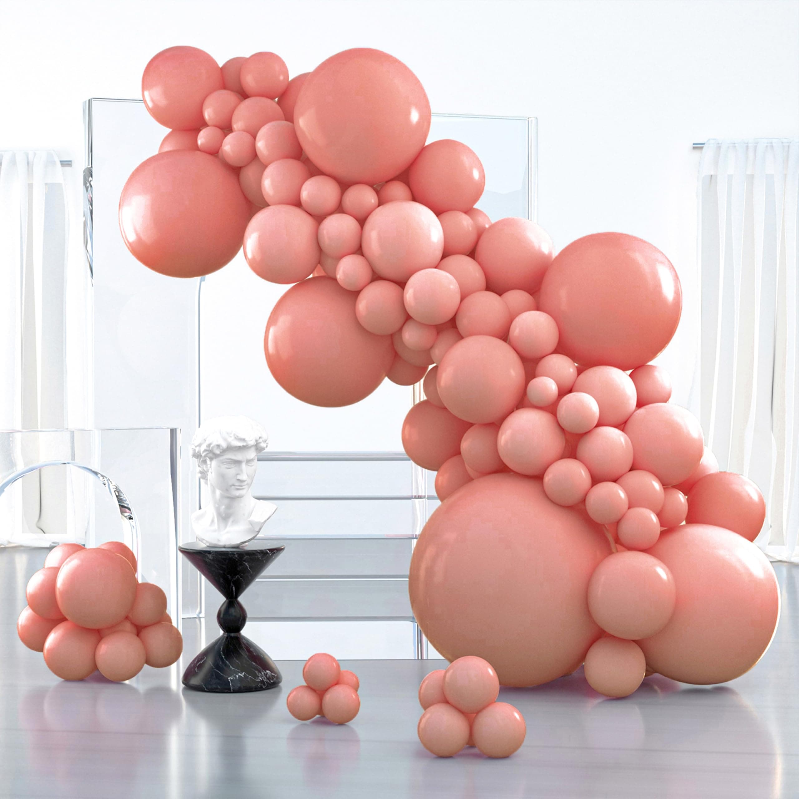 PartyWoo Dusty Pink Balloons 127pcs Assorted Sizes (36, 18, 12, 10, 5 Inch) | Boho Neutral Balloon Arch Garland Kit for Baby Shower Princess Girl Birthday Party Decorations - main product image