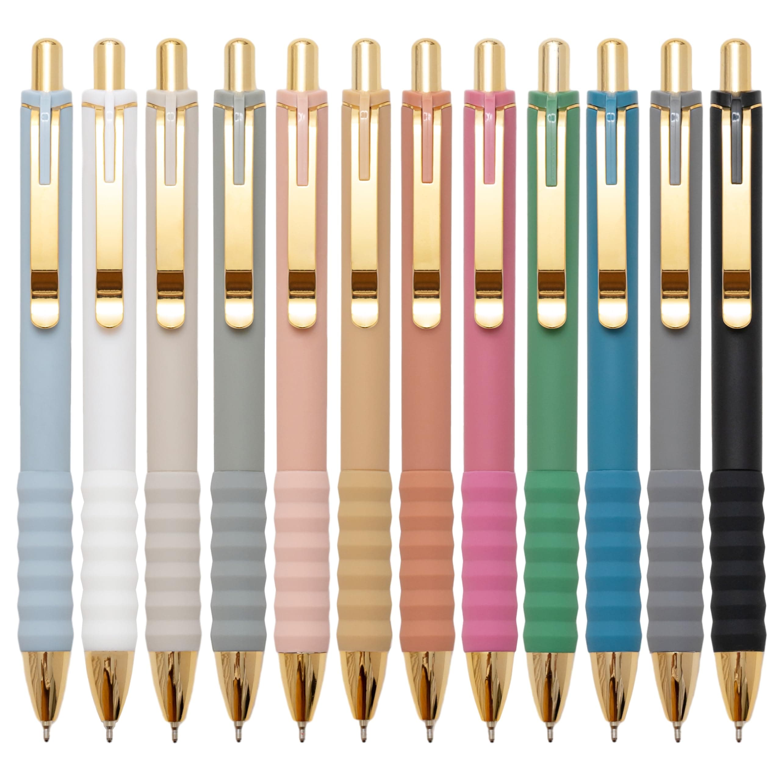 Linbsunne Black Ballpoint Pens, 12 pcs Medium Point 1mm with Super Soft Grip | Smooth Ink Flow for Daily Writing - main product image