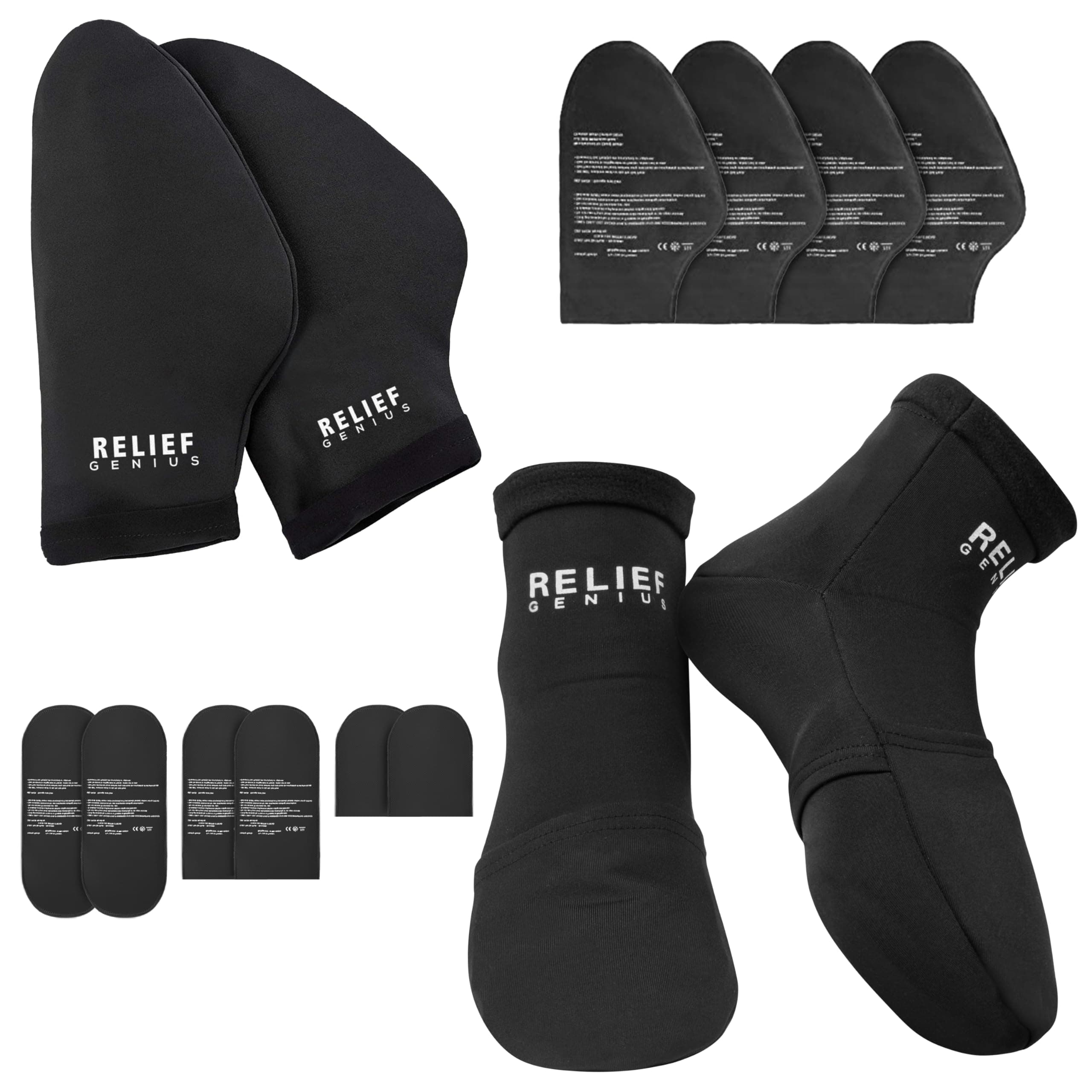 CTR BAND Relief Genius Cold Therapy Socks with Reusable Gel Ice Packs, Small/Medium (Blue) | Full Foot Coverage for Pain Relief - main product image
