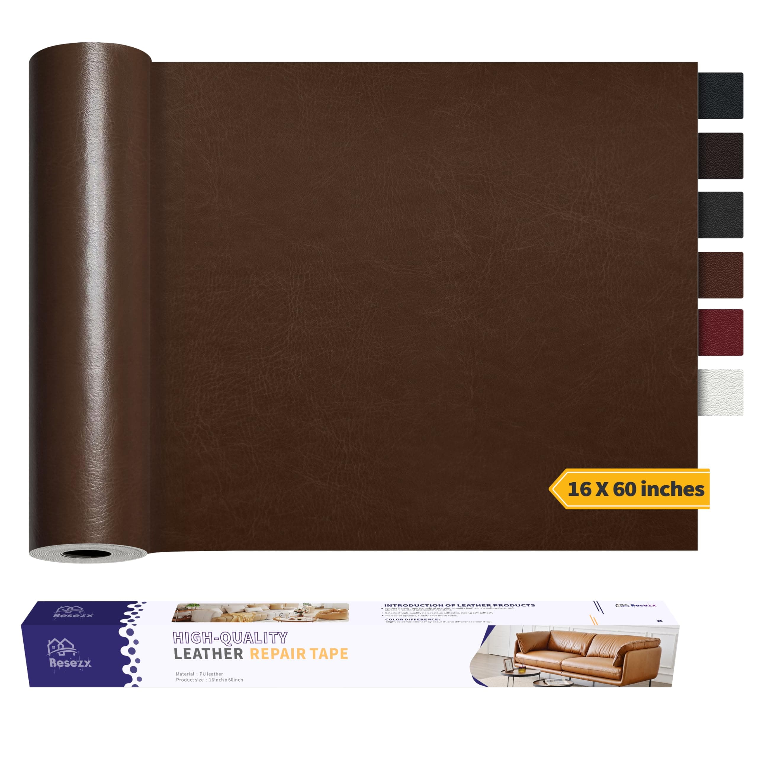 Besezx Leather Repair Patch Tape Kit Vintage Brown 156cm x 40cm | USA Imported for Furniture & Car Seats - main product image