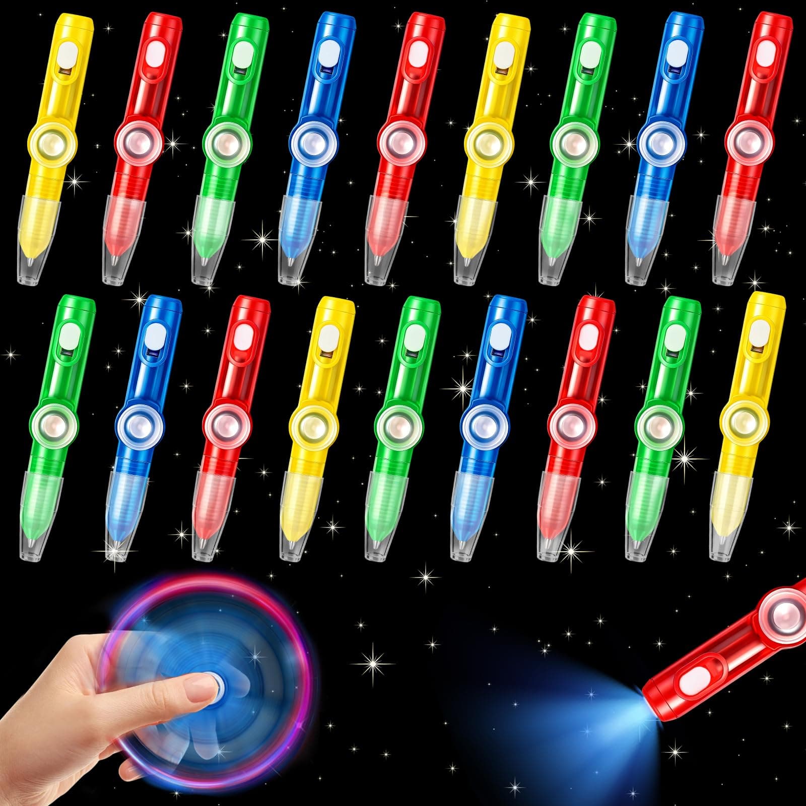 CZWZ Mini Spinner Pens Bulk, 18-Pack | Fun Gifts for Kids Parties - main product image