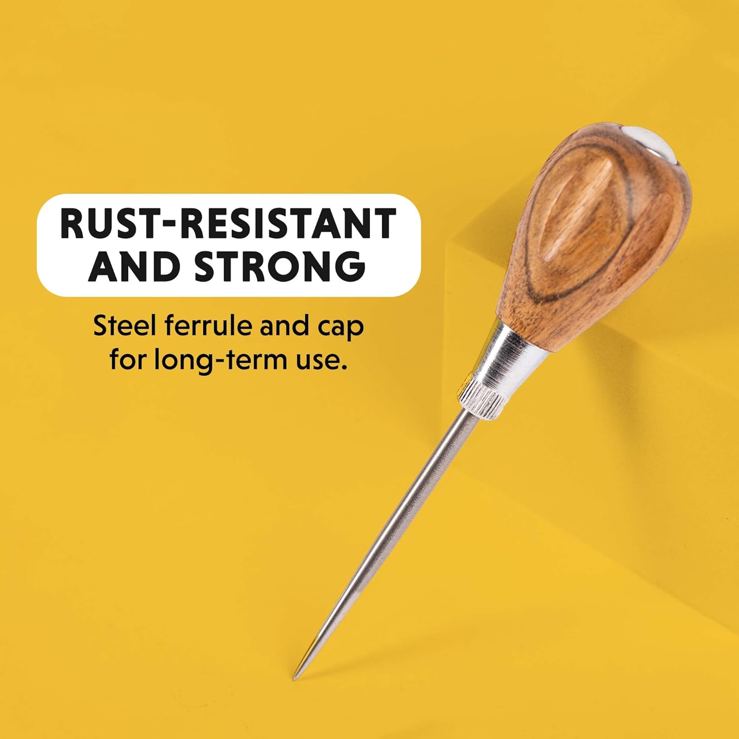 General Tools Scratch Awl Tool with Hardwood Handle - Scribe, Layout Work, & Piercing Wood - Alloy Steel Blade - Image 5