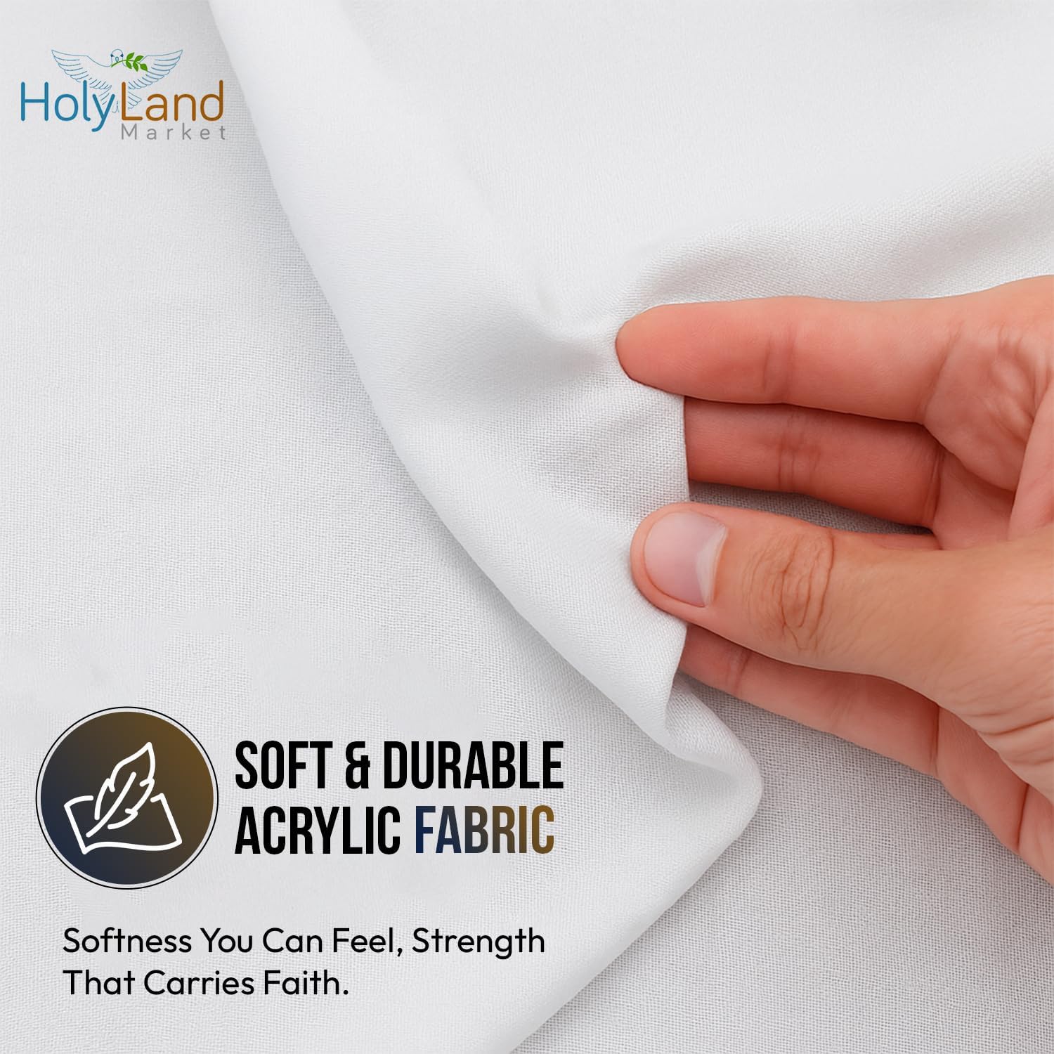 Holy Land Market New Covenant Prayer Shawl, English/Hebrew With Bag, Card and Brochure From Israel (72 x 24 Inch) - Image 5