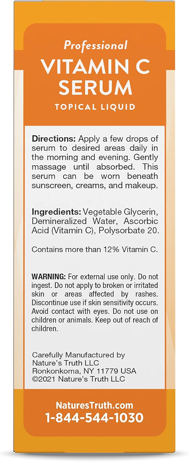 Nature's Truth Vitamin C Serum 2 oz | Oil For Face & Skin | Nourishing & Unscented - Image 6