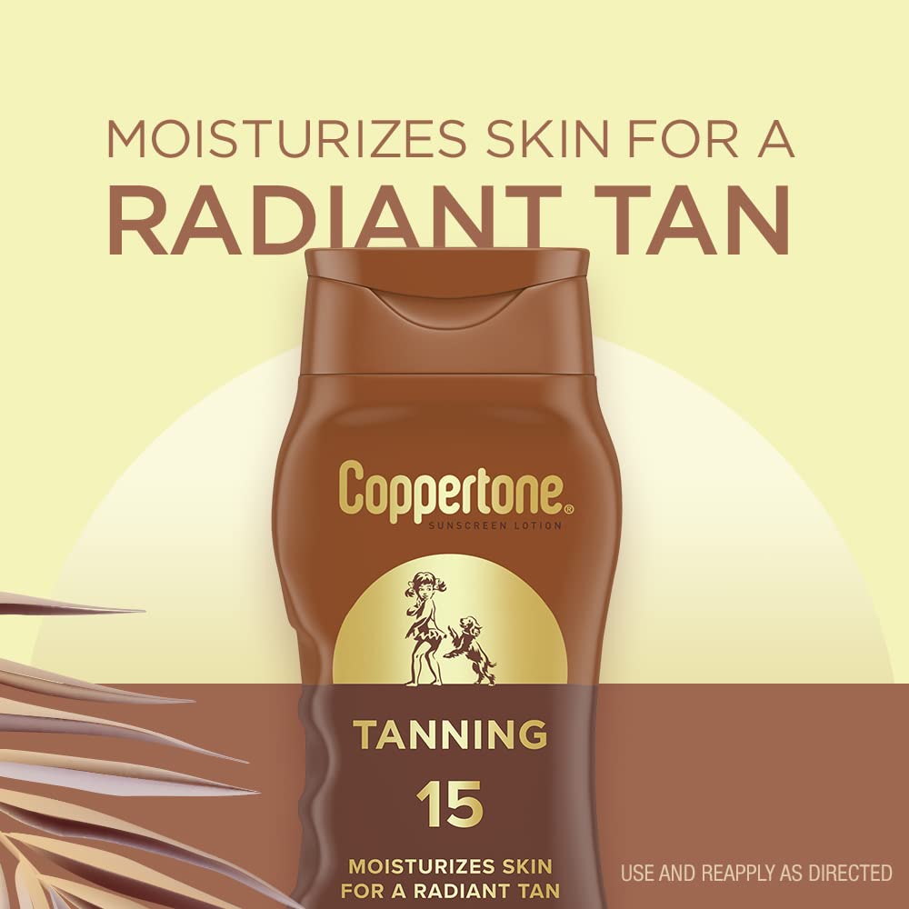 Coppertone Tanning Sunscreen Lotion SPF 15 237 ml (8 oz) | Moisturizing, Water Resistant, Oxybenzone Free - Image 3